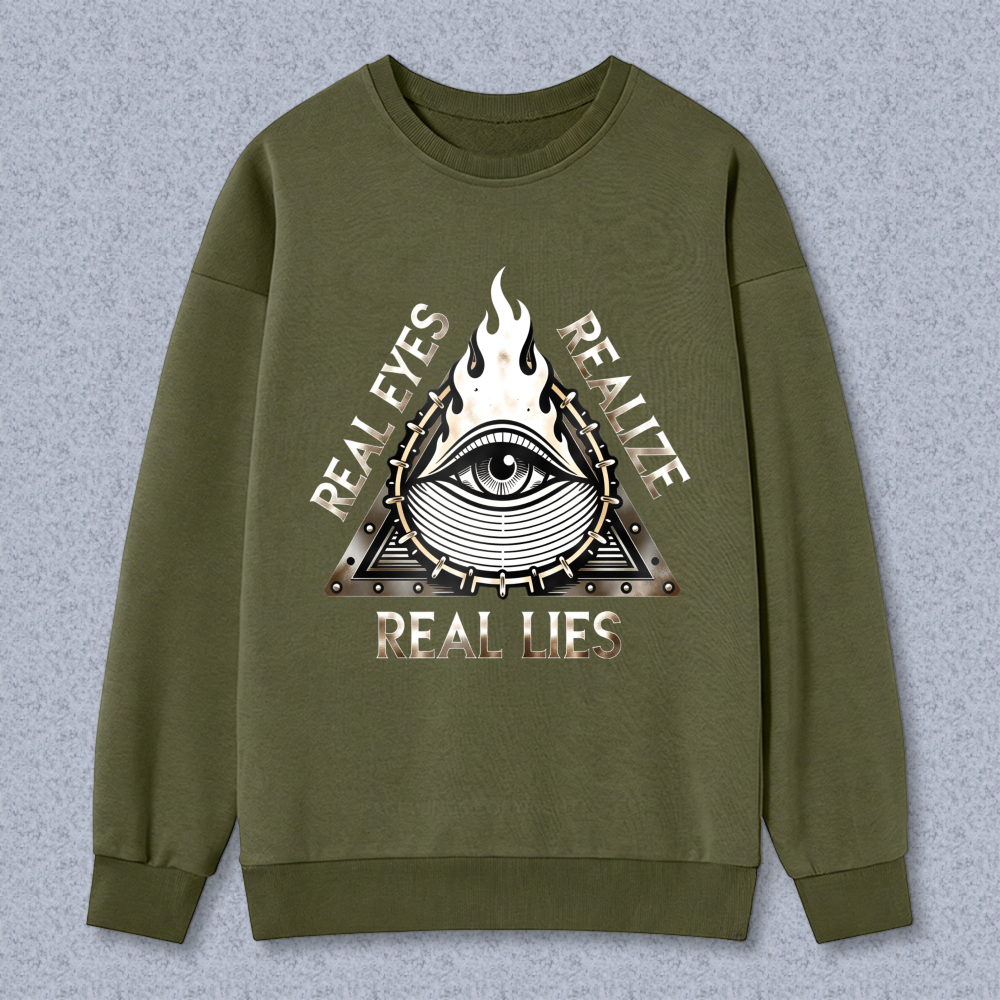 Dorawear™ All Seeing Eye Pyramid Symbol Real Lies Unisex Classic Sweatshirt
