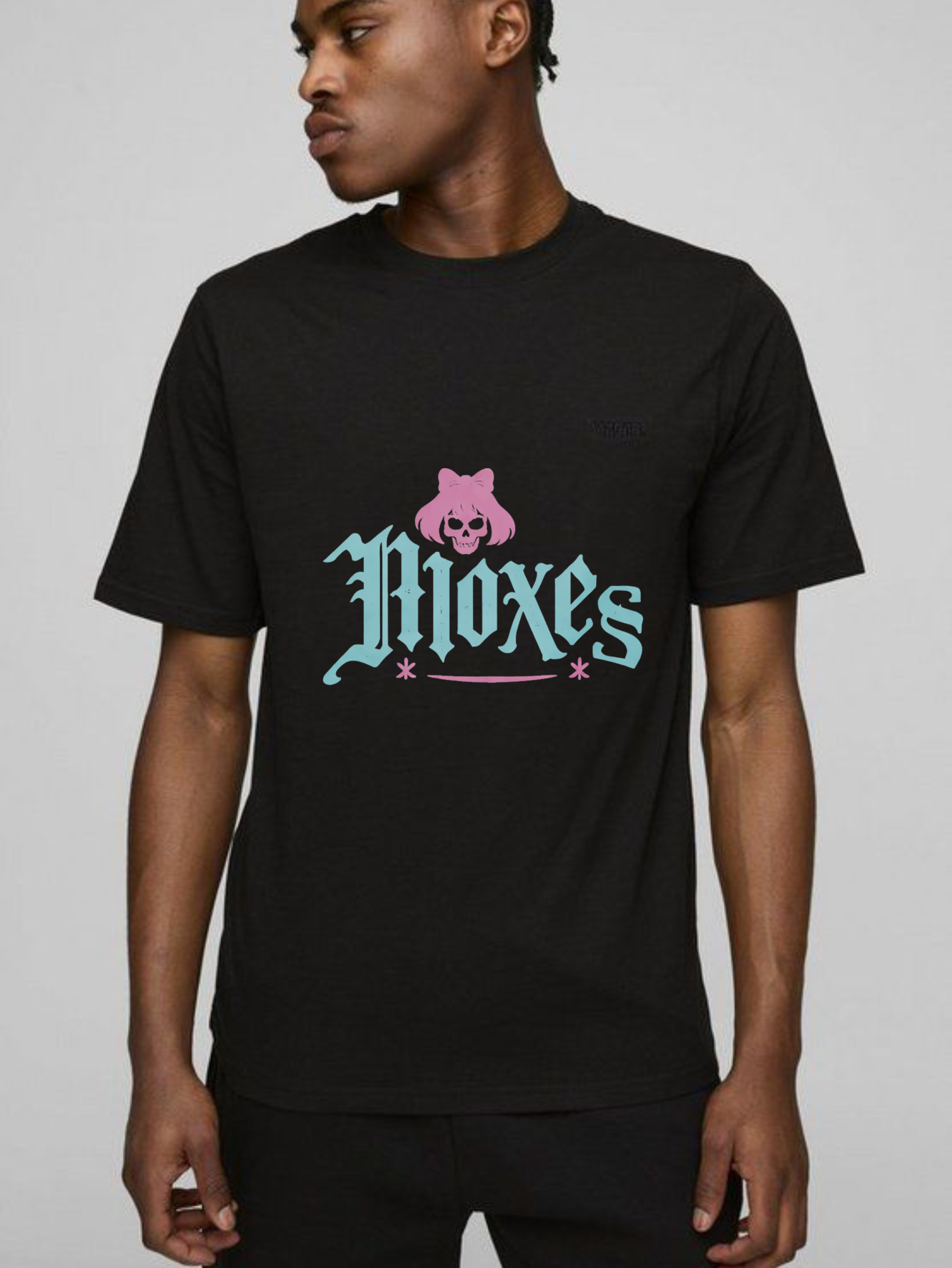 Dorawear™ Moxes Pink Skull Logo Pure Cotton Short Sleeve T Shirt-Dorawear