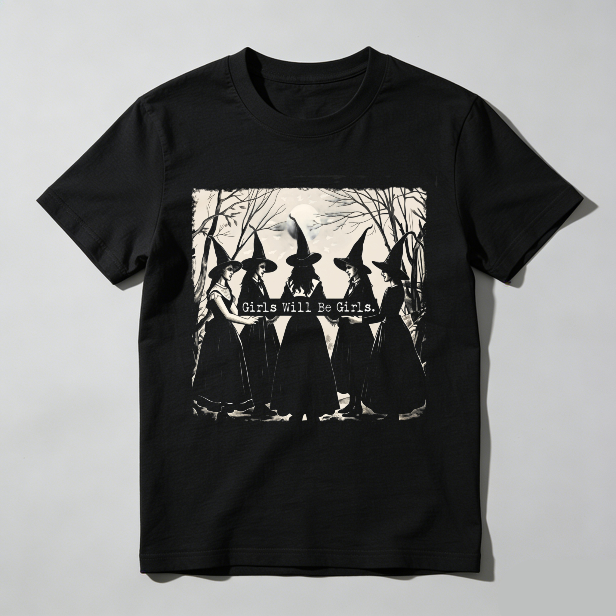 Dorawear™ Five Witches Standing In Forest Moonlight T Shirt