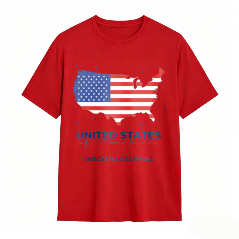 United States Map With American Flag Design T-shirt