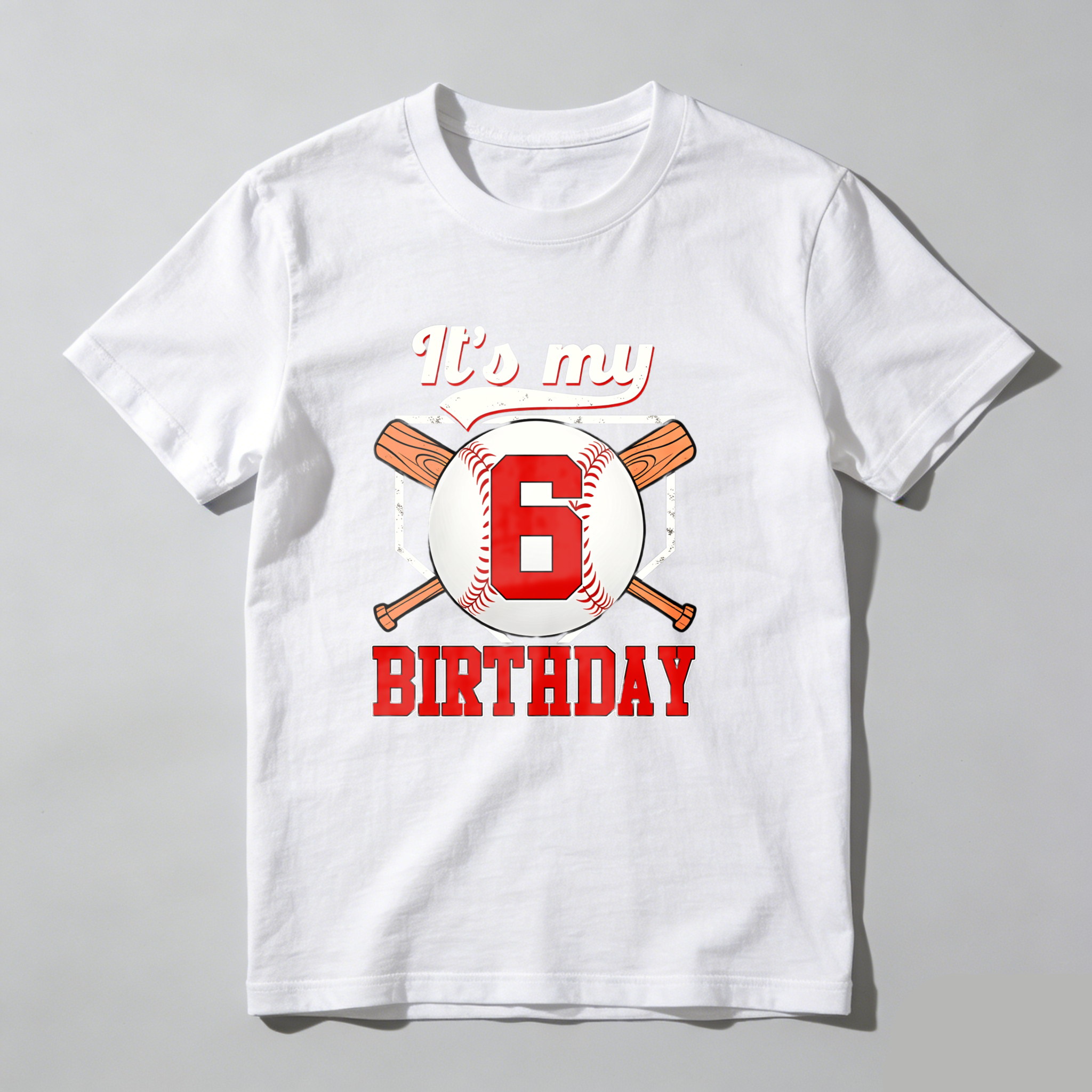 Dorawear™ It's My 6 Birthday Baseball Design T Shirt