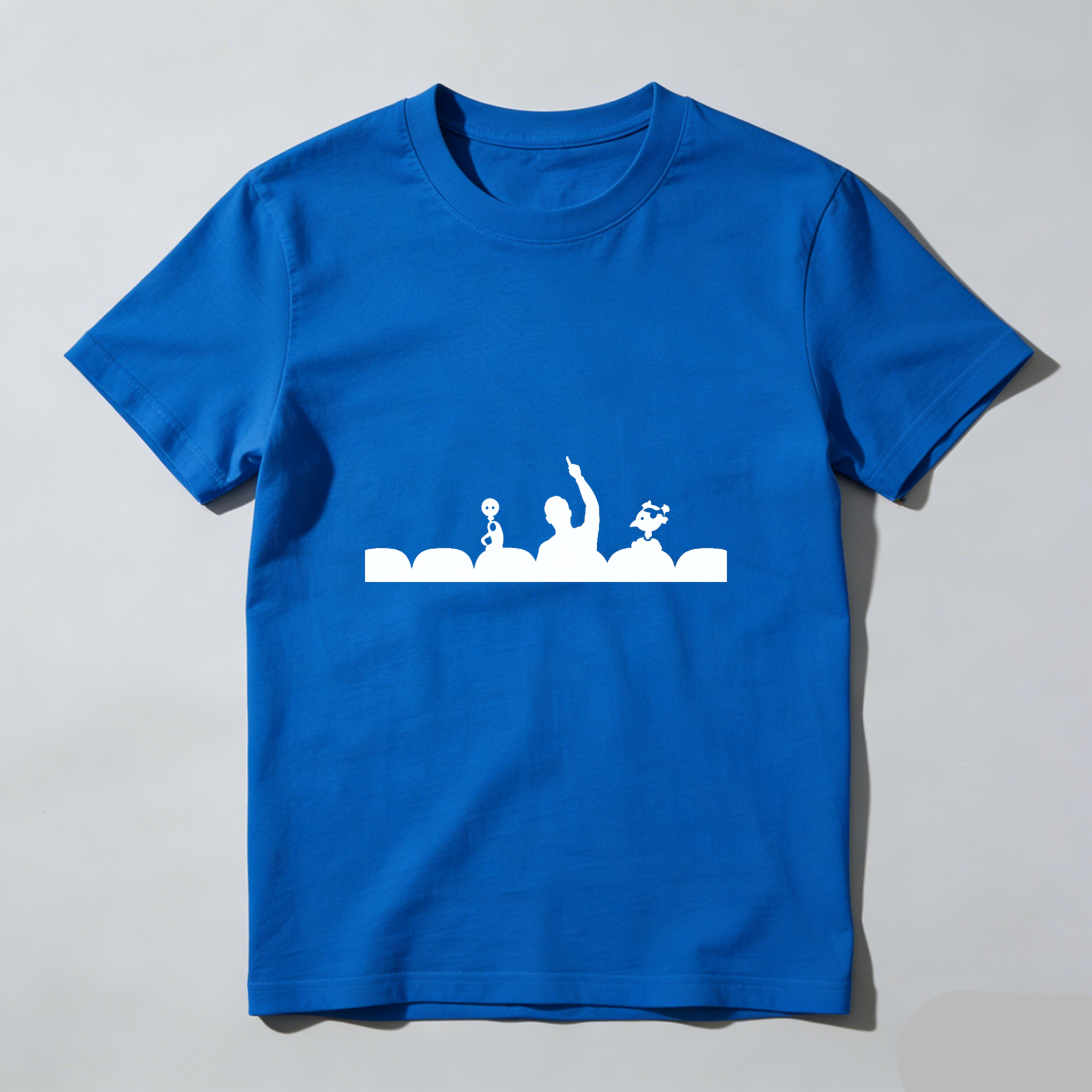 Dorawear™ Dancing Silhouettes White Print Pure Cotton Short Sleeve T Shirt-Dorawear