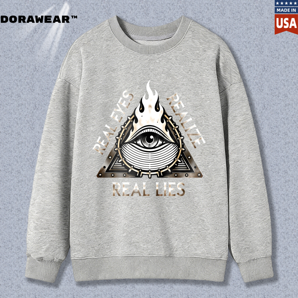 Dorawear™ All Seeing Eye Pyramid Symbol Real Lies Unisex Classic Sweatshirt
