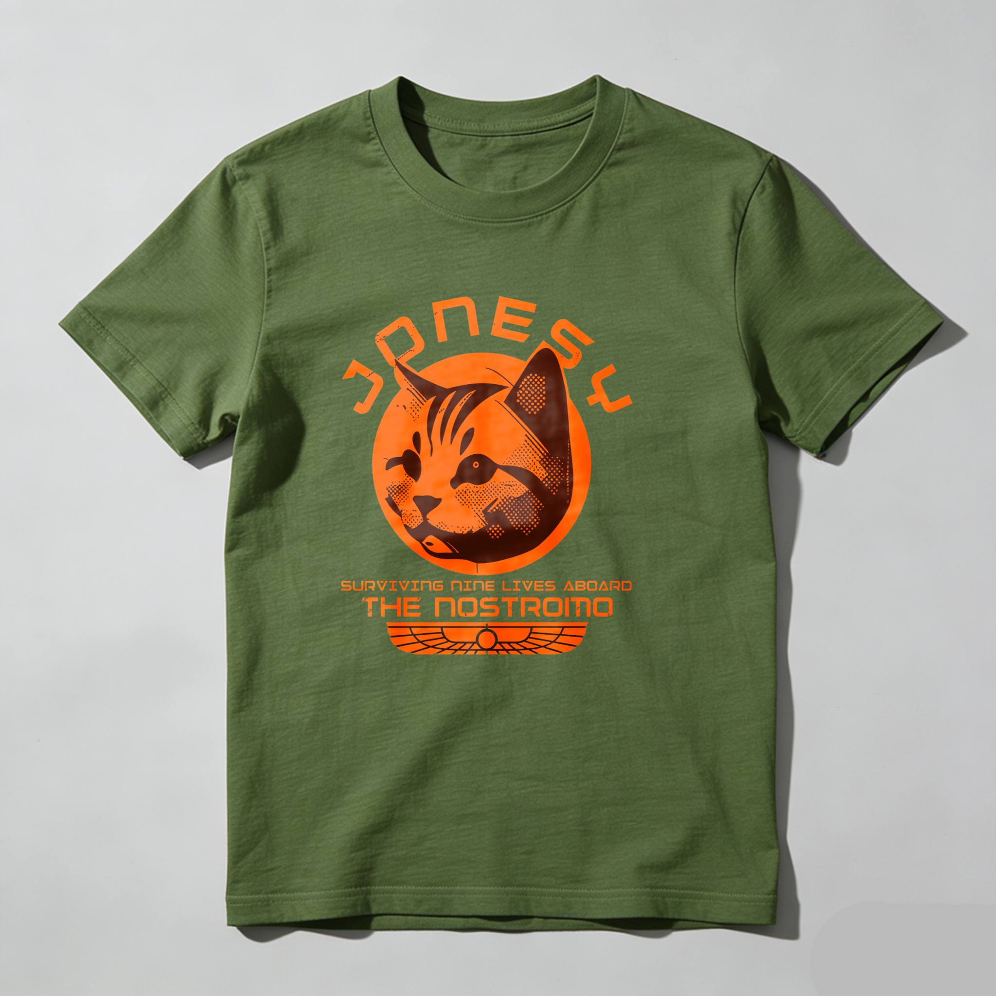Dorawear™ Jonesy Cat Surviving Nine Lives Aboard The Nostromo T Shirt