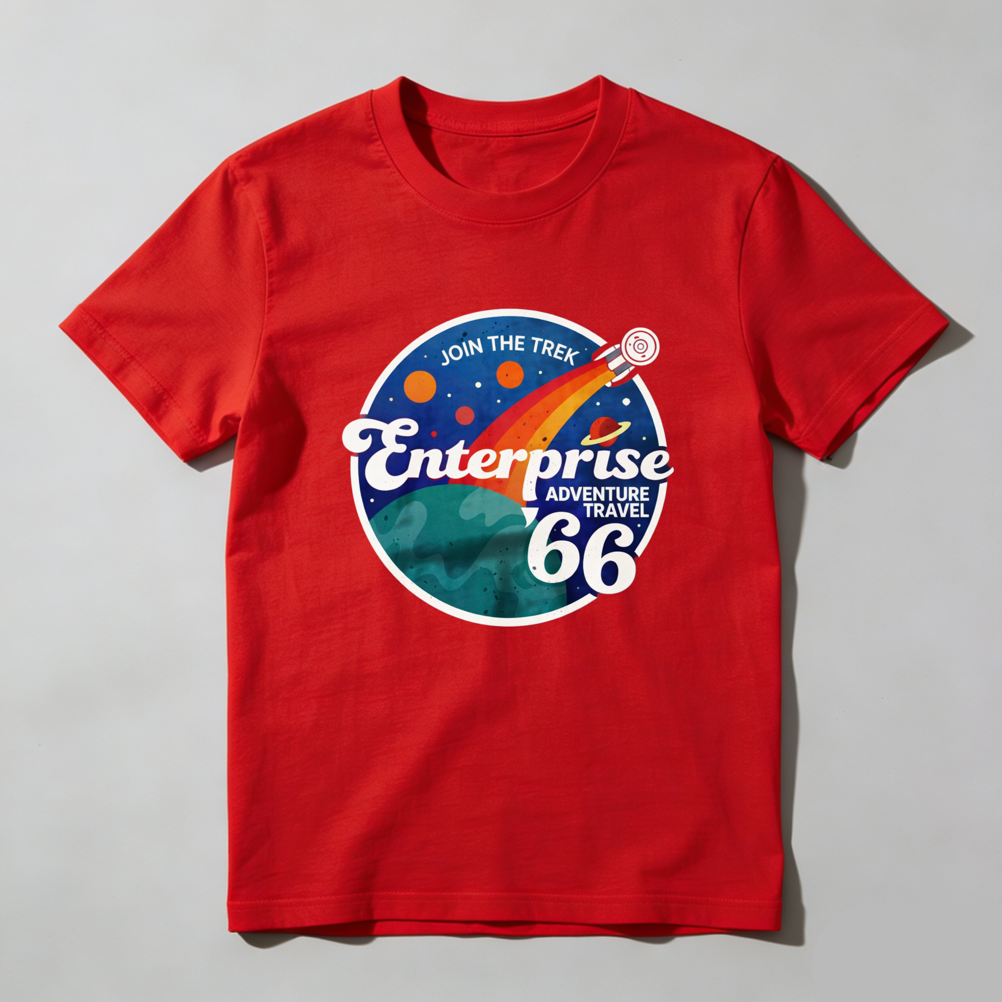 Dorawear™ Enterprise Adventure Travel 66 Join The Trek Pure Cotton Short Sleeve T Shirt-Dorawear