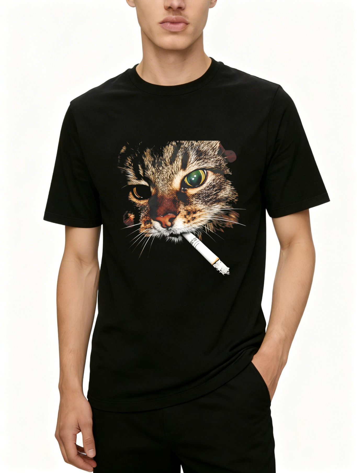 Dorawear™ Cat With Cigarette In Mouth T Shirt