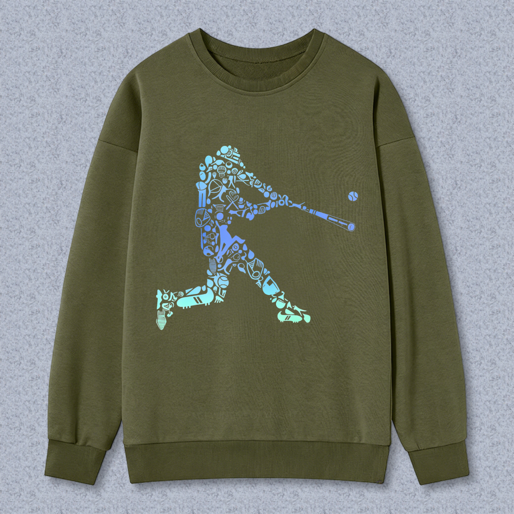Dorawear™ Baseball Player With Gear Pattern Unisex Classic Sweatshirt