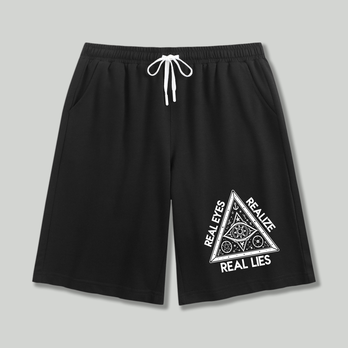 Dorawear™ Real Eyes Realize Real Lies Triangle Symbol Shorts-Dorawear