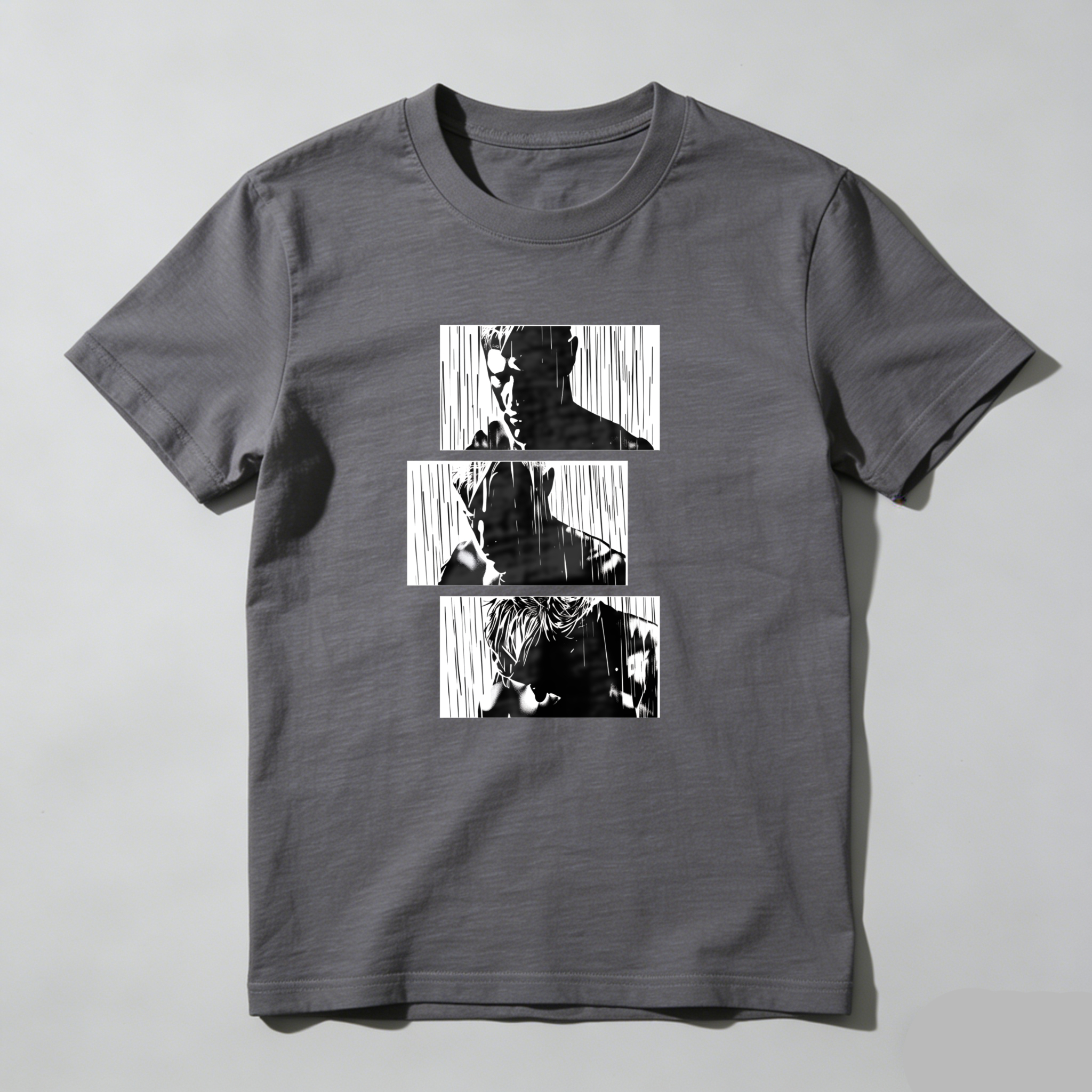 Three Panel Black And White Portrait tshirt 100% cotton