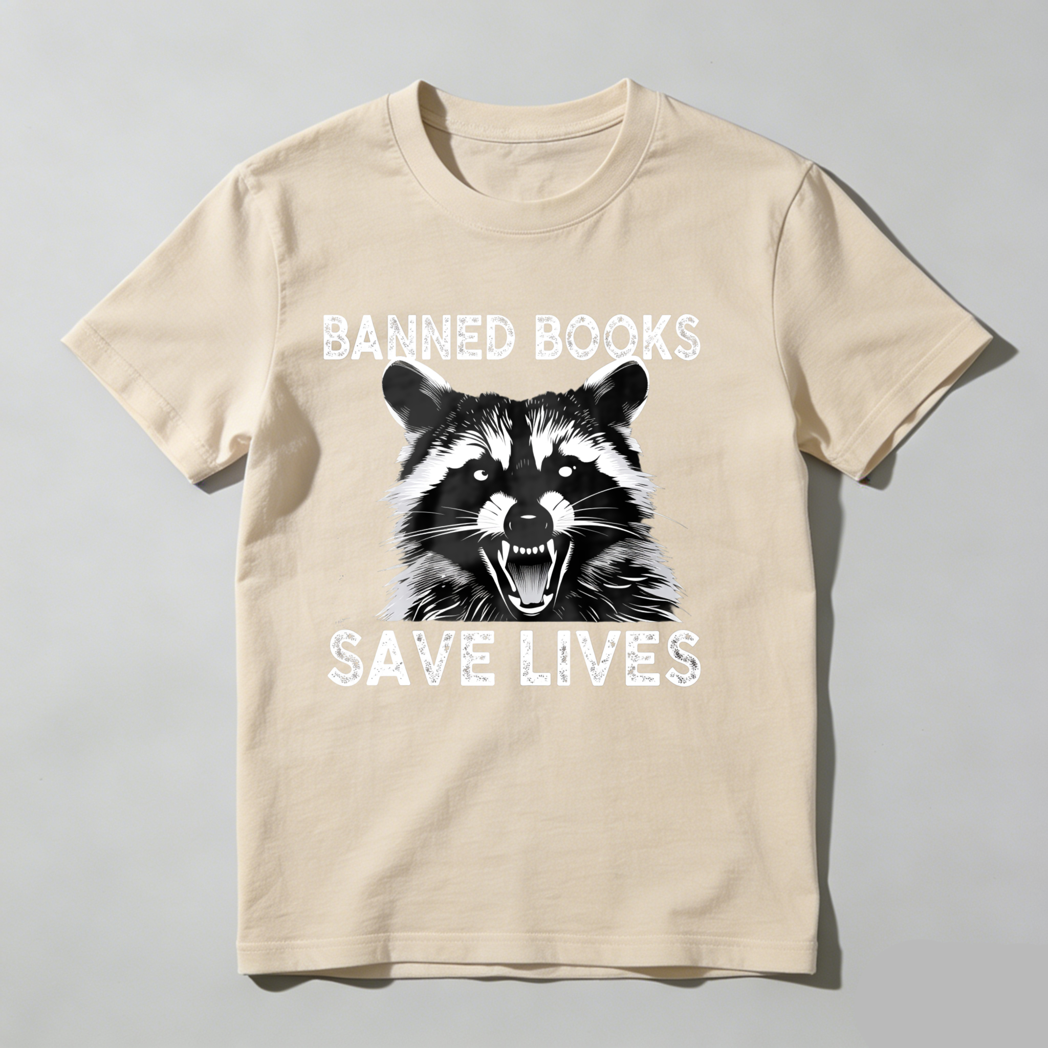 Dorawear™ Banned Books Save Lives Raccoon Face T Shirt