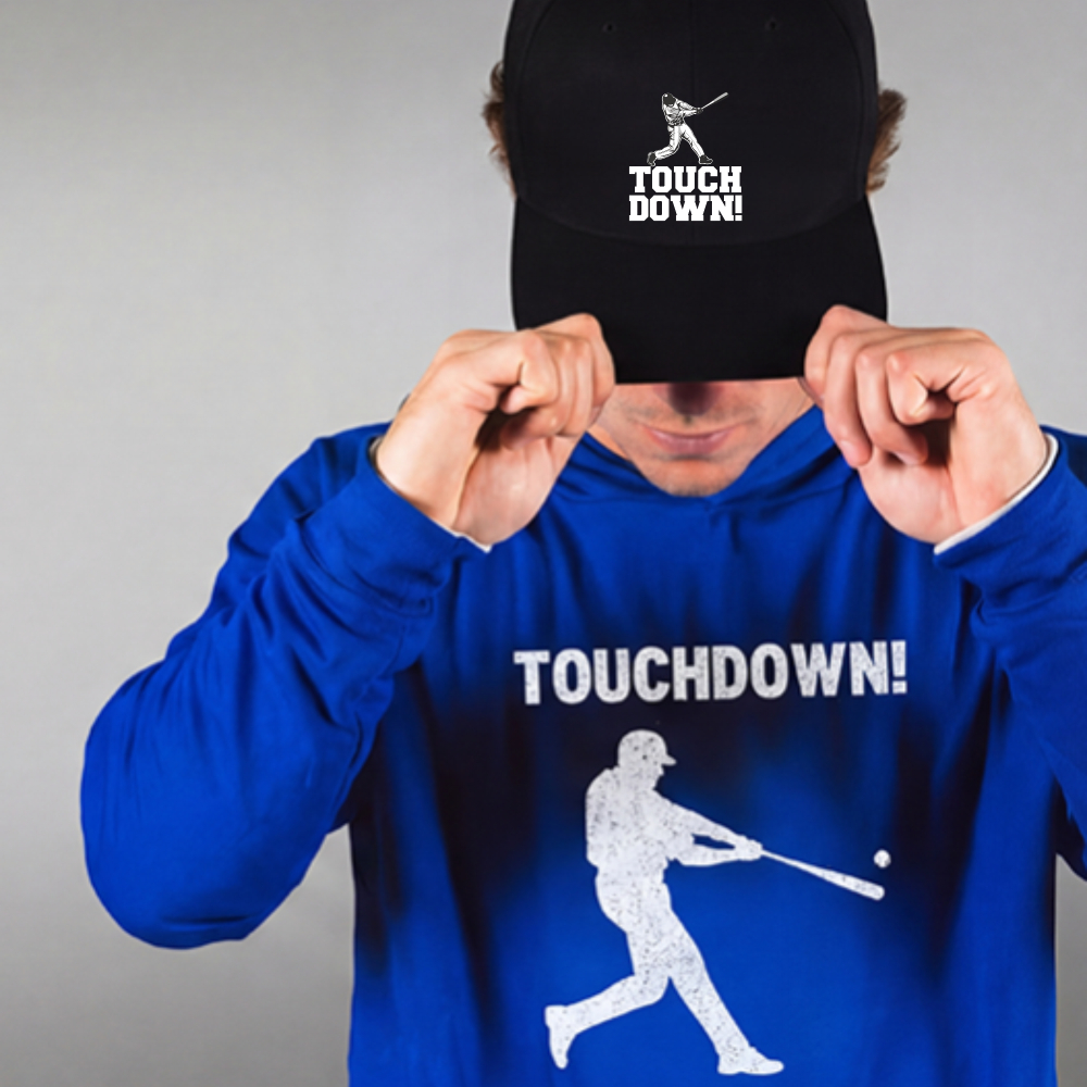 Dorawear™ Baseball Cap Touchdown Text And Player Graphic For Sports Fans