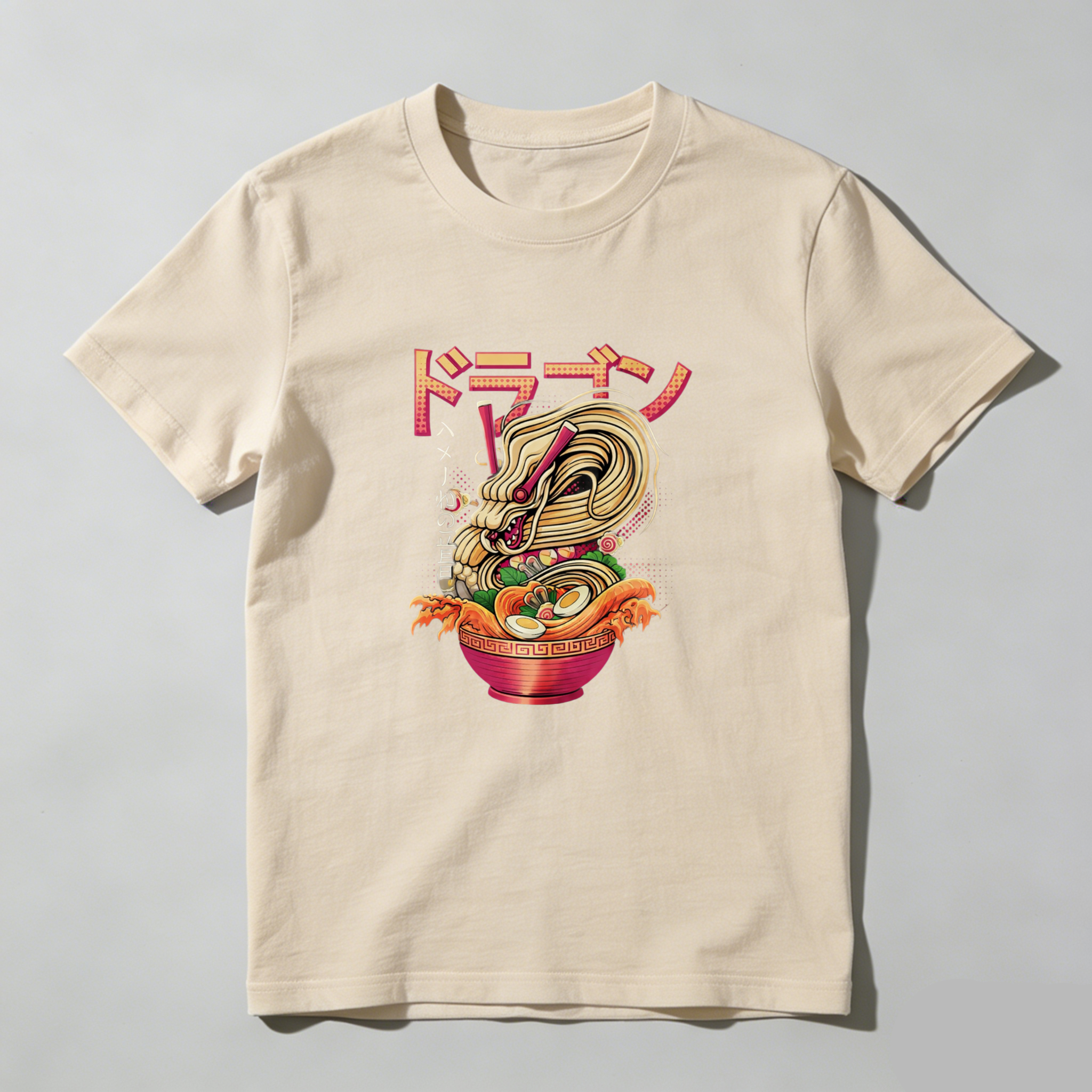 Dorawear™ Dragon Ramen Noodle Art Pure Cotton Short Sleeve T Shirt-Dorawear