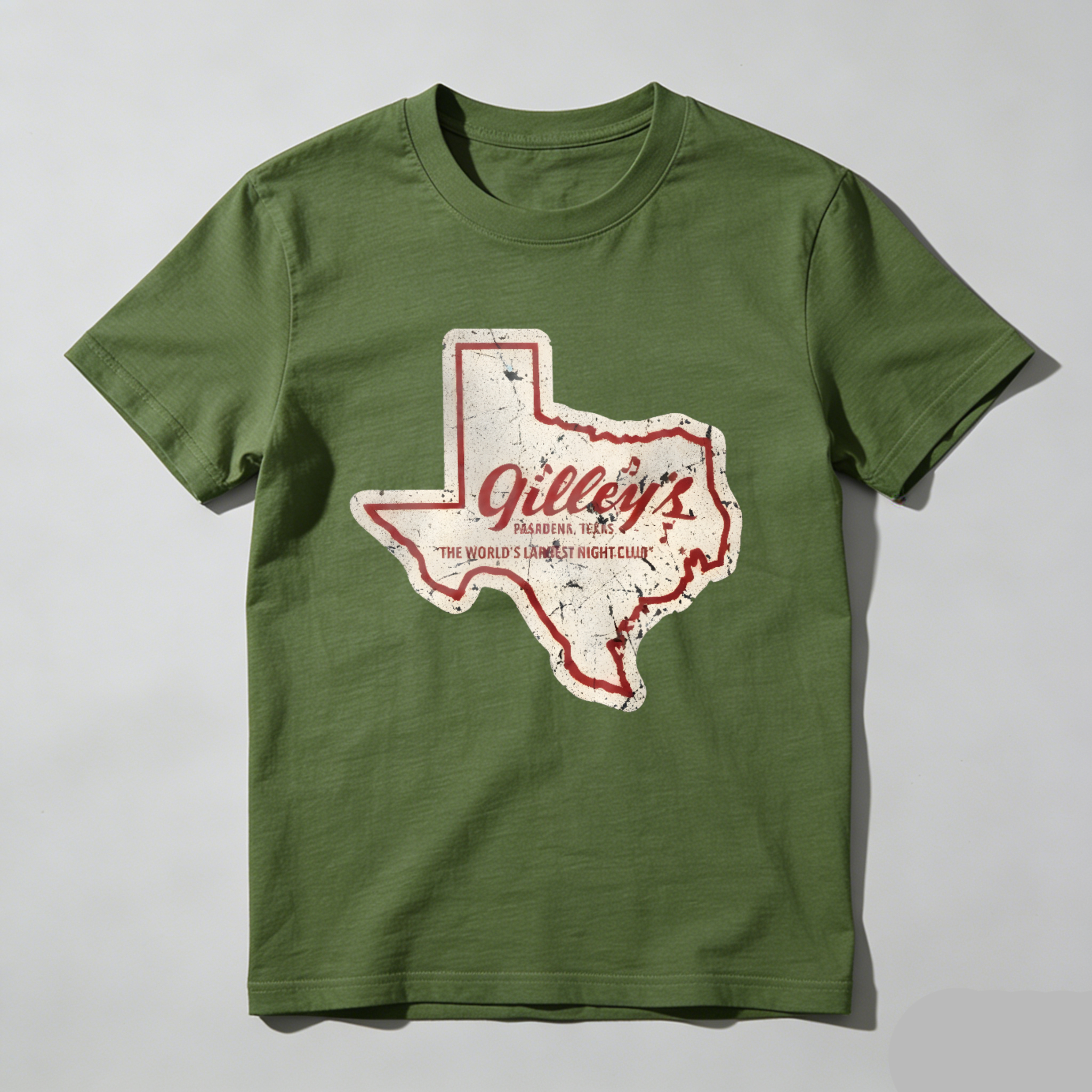Dorawear™  Texas State Outline With Gilley's Text T Shirt