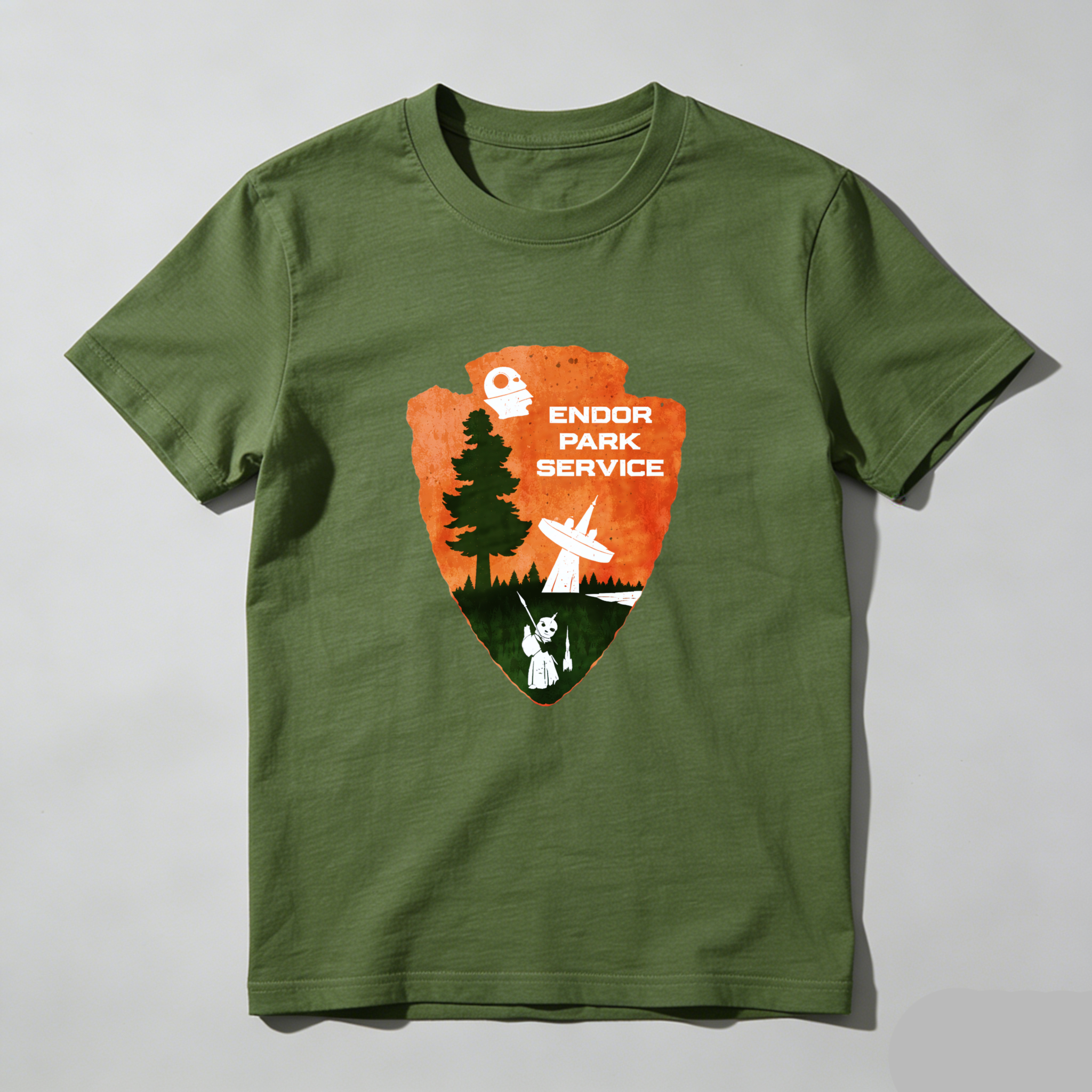 Dorawear™ Endor Park Service Forest Scene Pure Cotton Short Sleeve T-Shirt-Dorawear