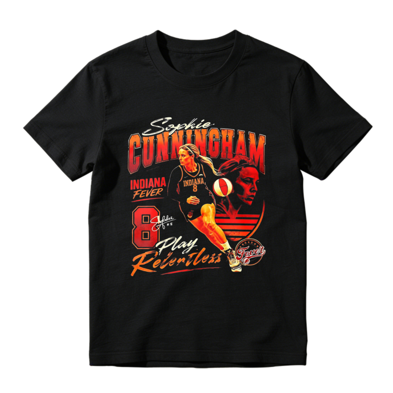 Sophie Cunningham Indiana Fever Number 8 Play Relentless Basketball Player Graphic T-shirt
