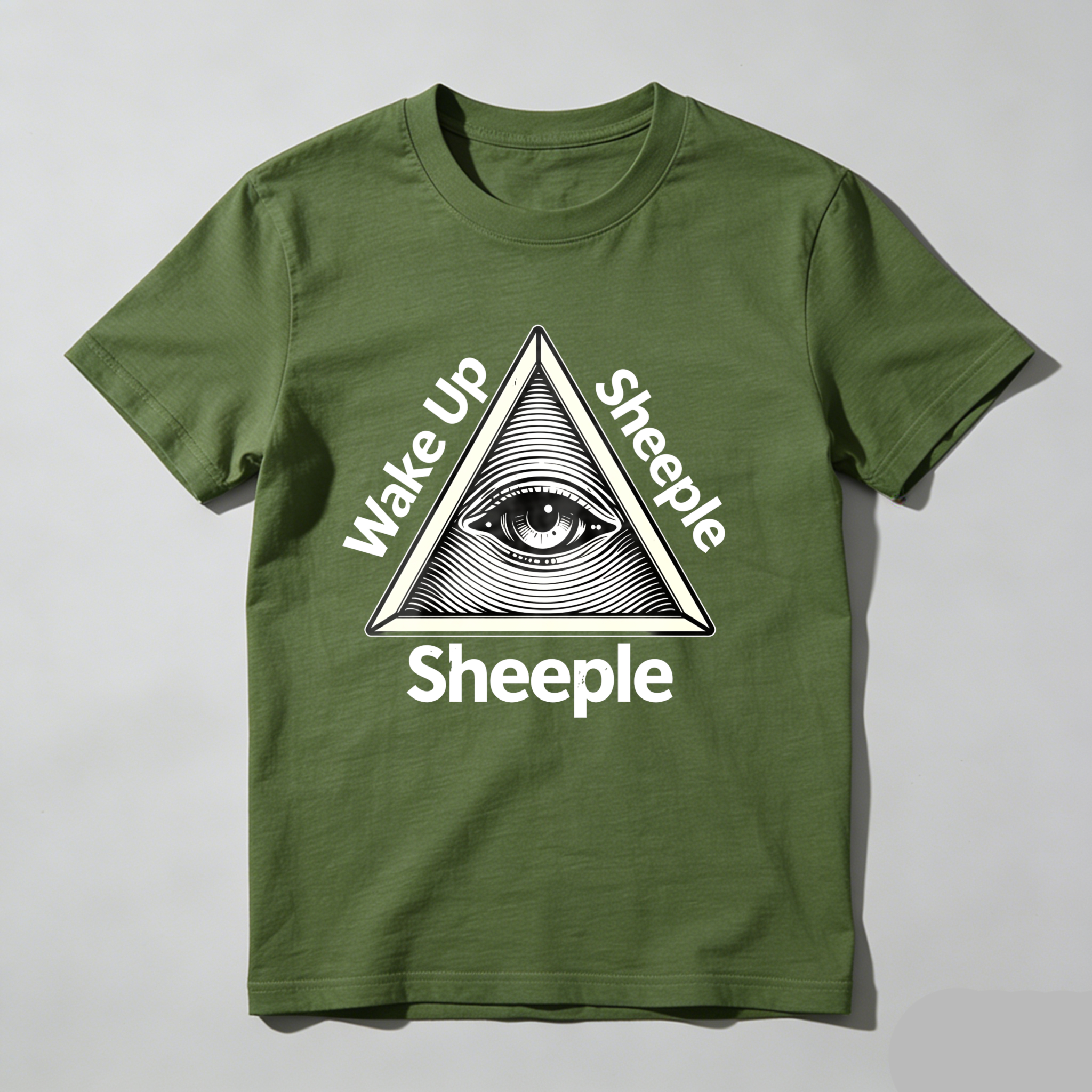 Dorawear™Wake Up Sheeple Eye Pyramid Design  T Shirt