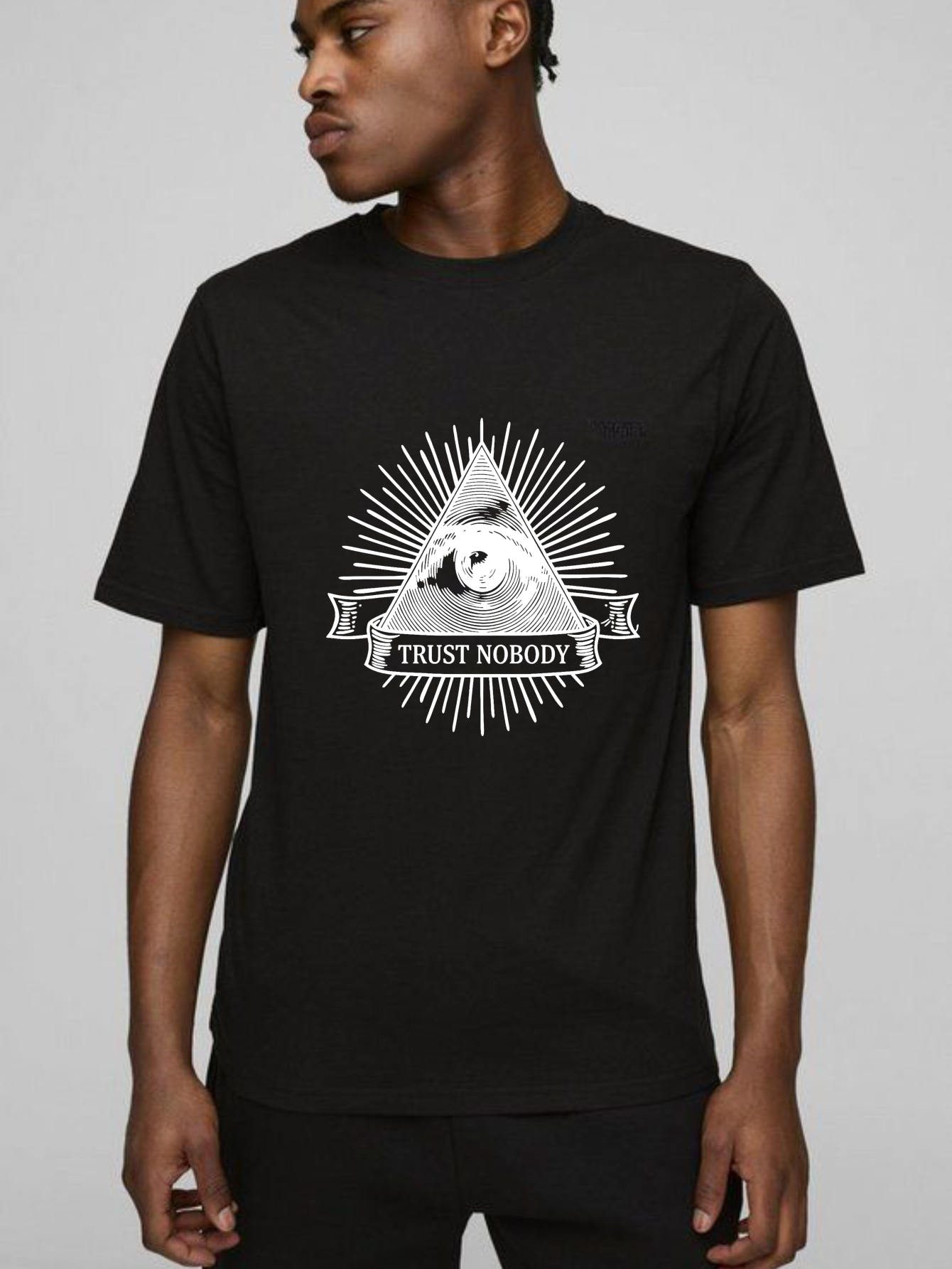 Dorawear™All Seeing Eye With Trust Nobody Banner  T Shirt