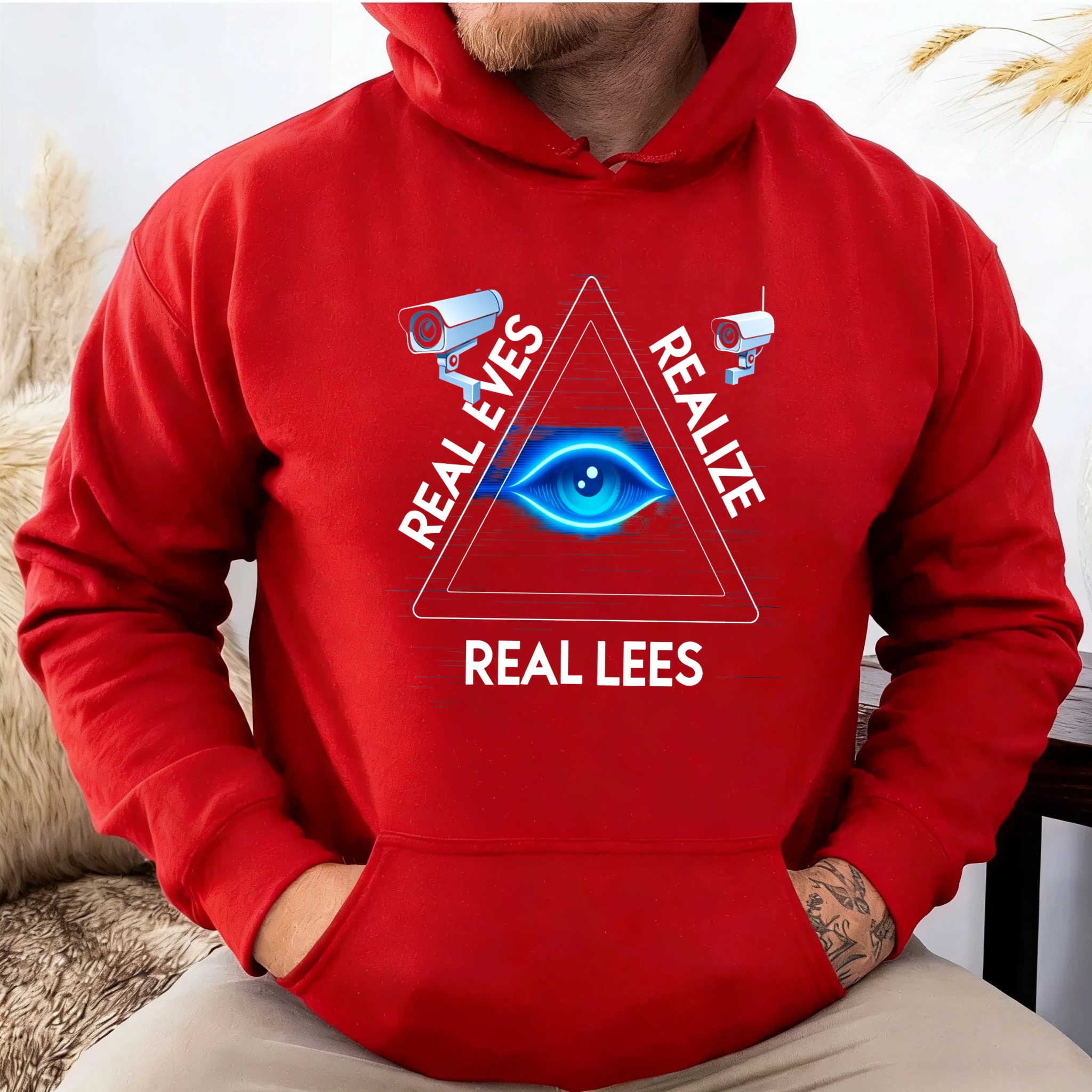 Dorawear™ Real Eyes Realize Real Lees Hoodie With Eye And Camera Design Black Sweatshirt For Men Women Unisex Fashion Streetwear Casual Wear-Dorawear