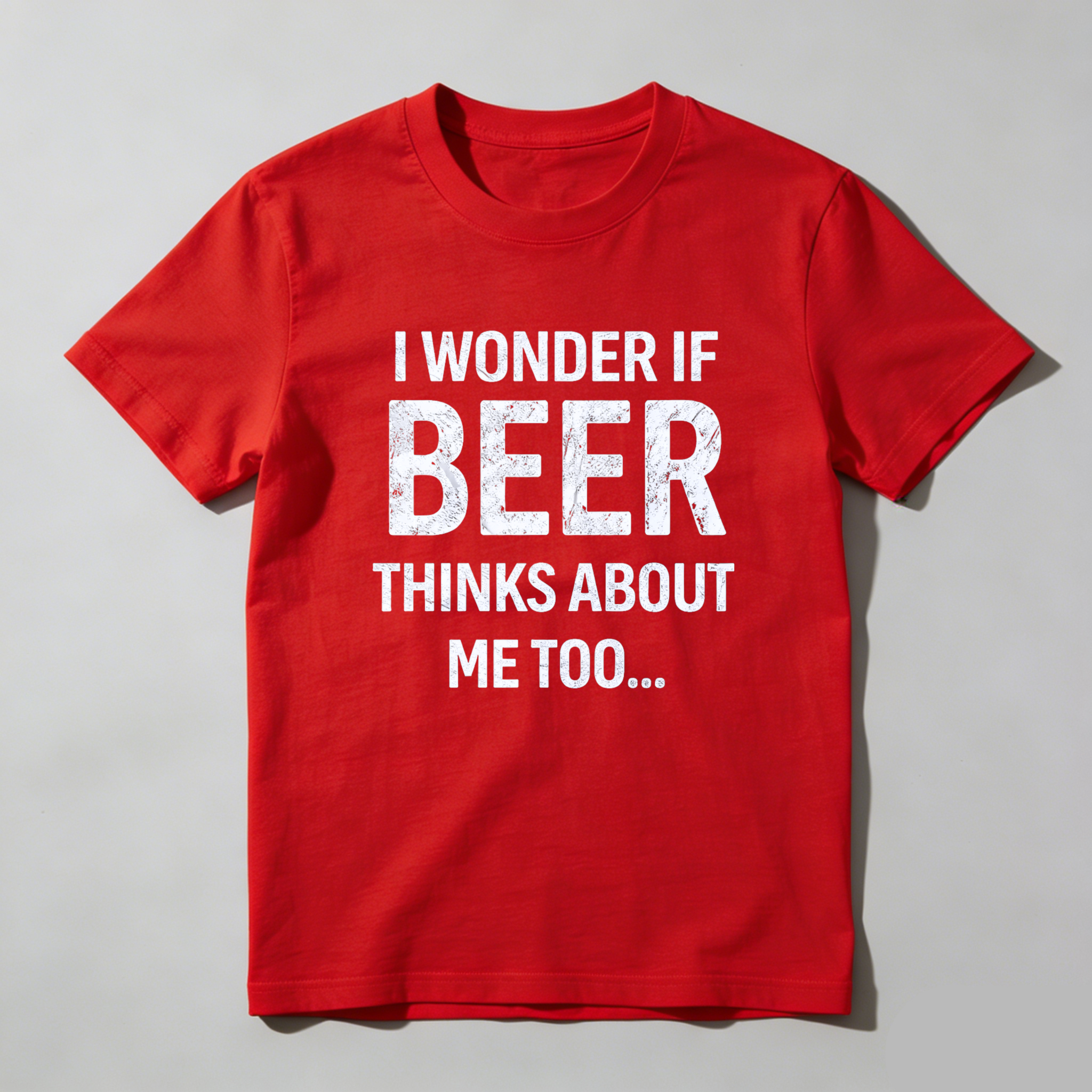 Dorawear™ I Wonder If Beer Thinks About Me Too Pure Cotton Short Sleeve T Shirt-Dorawear