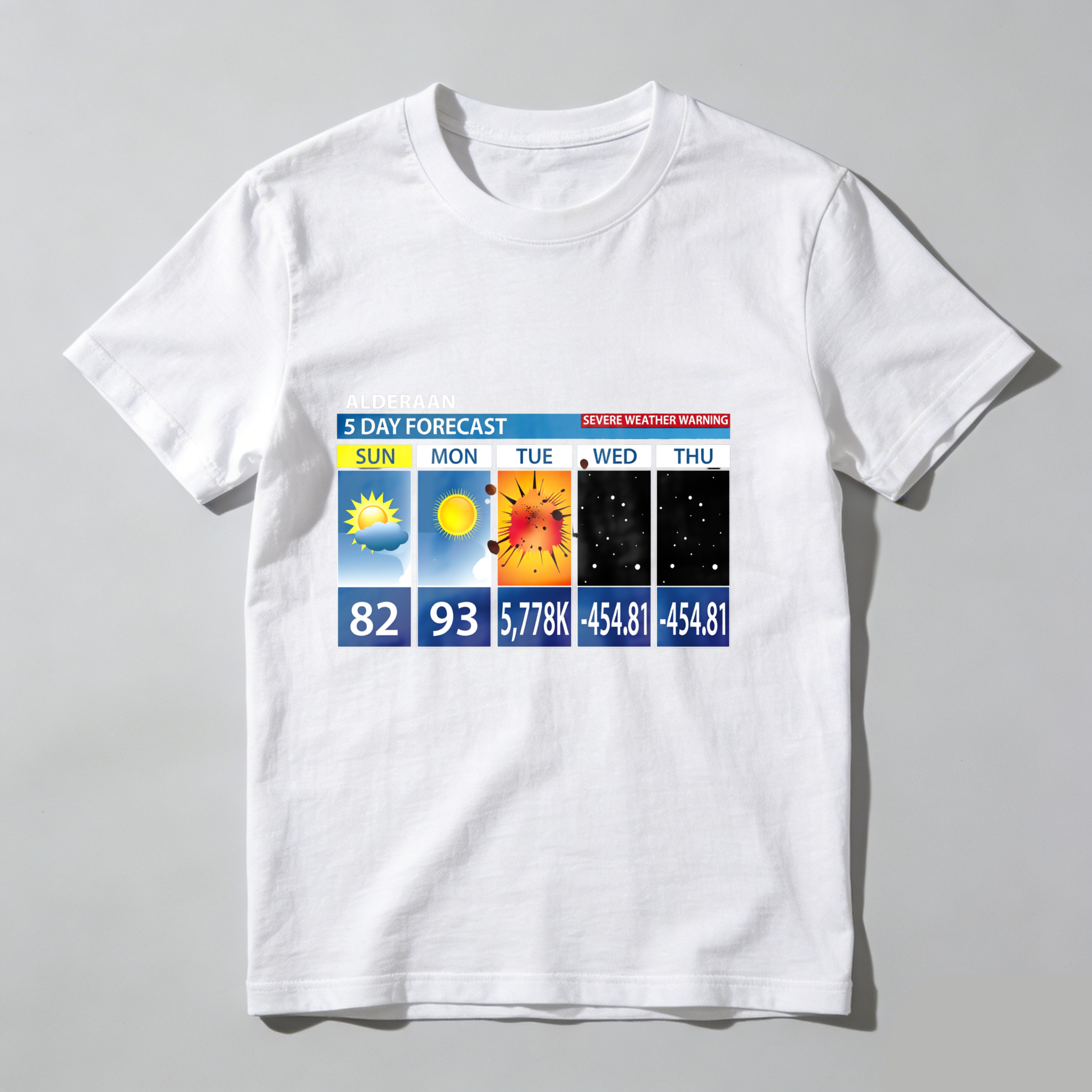 Dorawear™ Alderaan Weather Forecast With Extreme Temperatures T Shirt