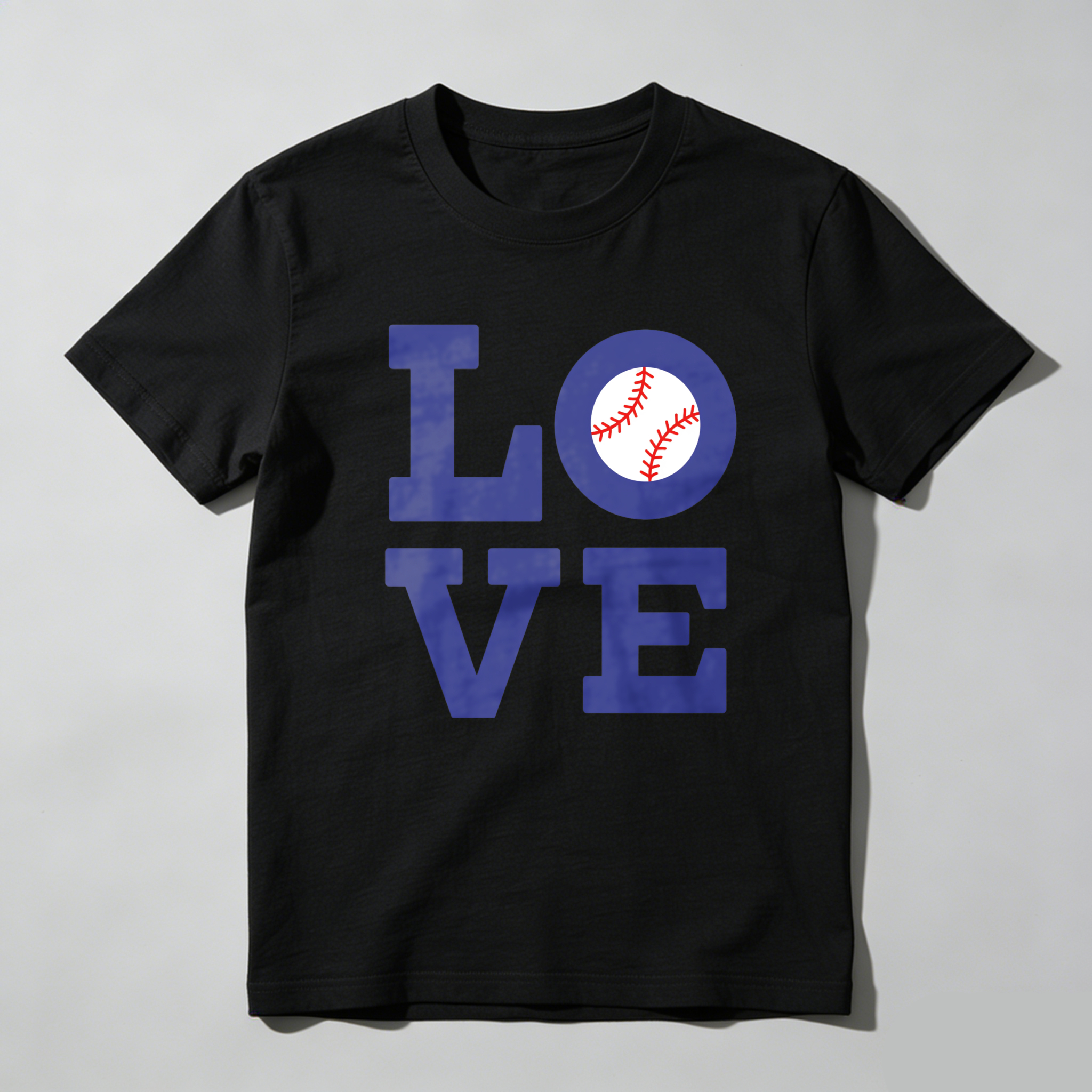 Dorawear™Love Baseball Design On Black Shirt T Shirt