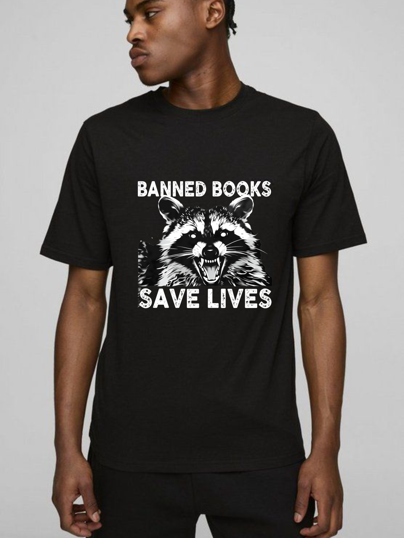 Dorawear™ Banned Books Save Lives Raccoon T Shirt