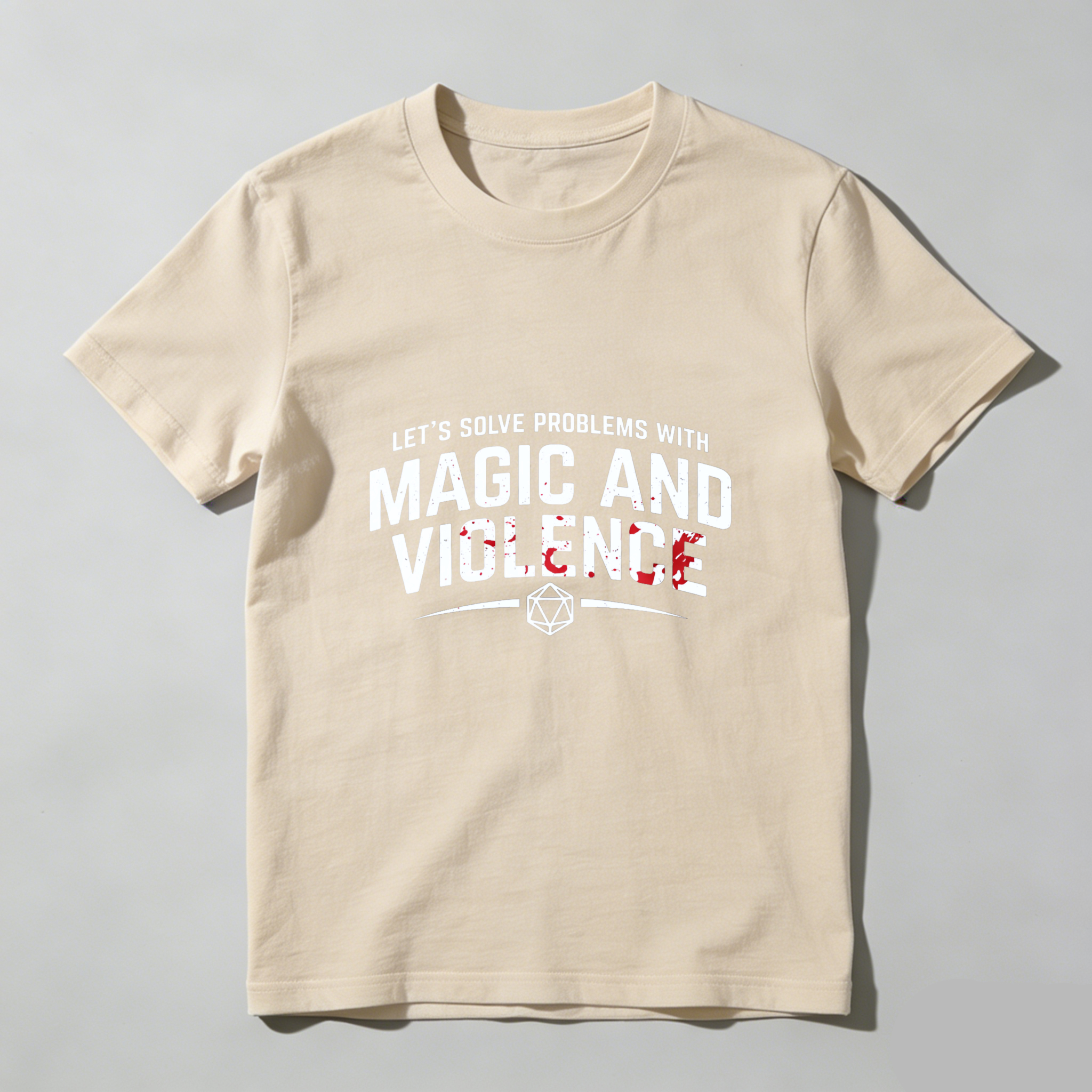 Dorawear Let Solve Problems With Magic And Violence Pure Cotton Short Sleeve T Shirt