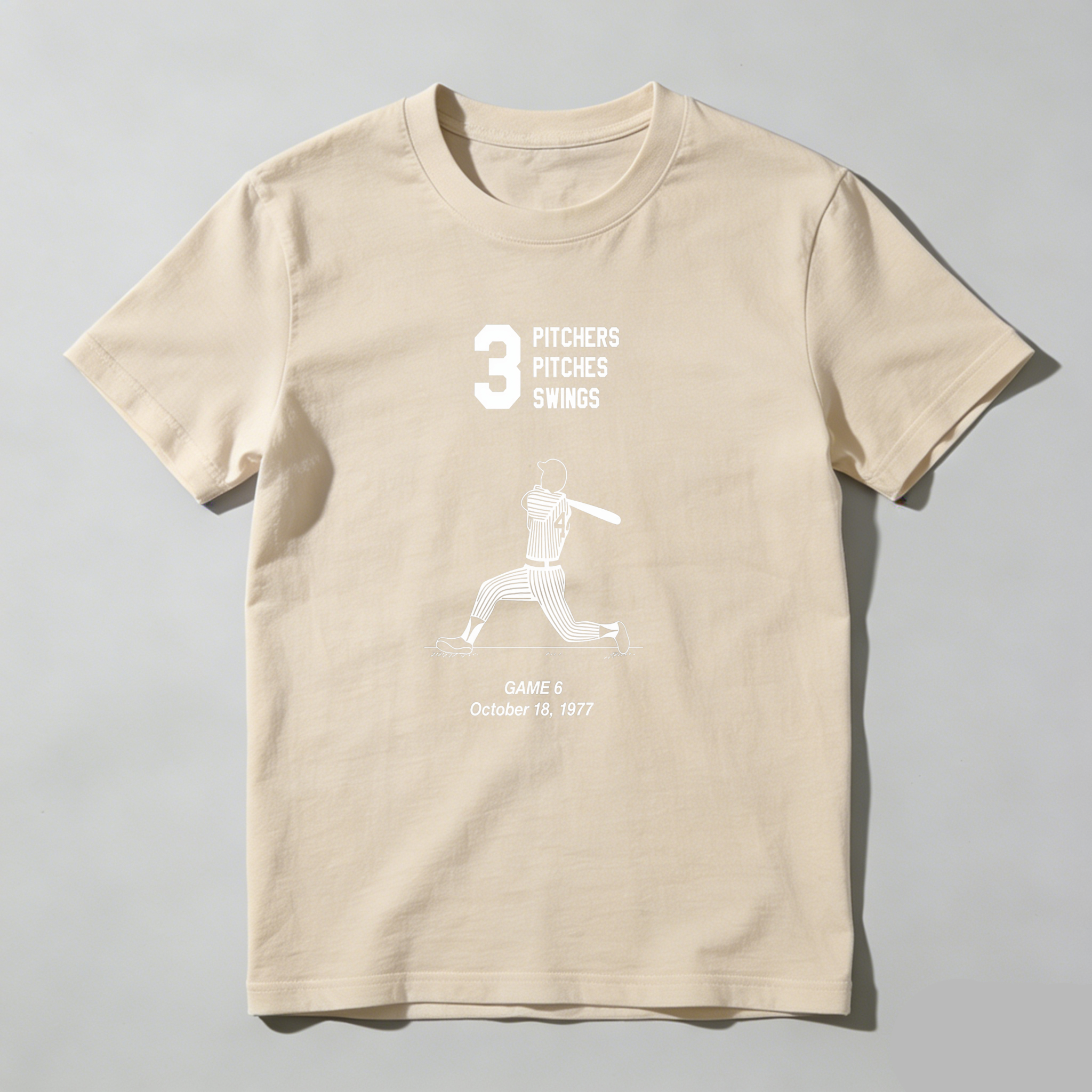 Dorawear™ Three Pitchers Pitches Swings Game Six October Sixteen Nineteen Seventy Seven  T Shirt