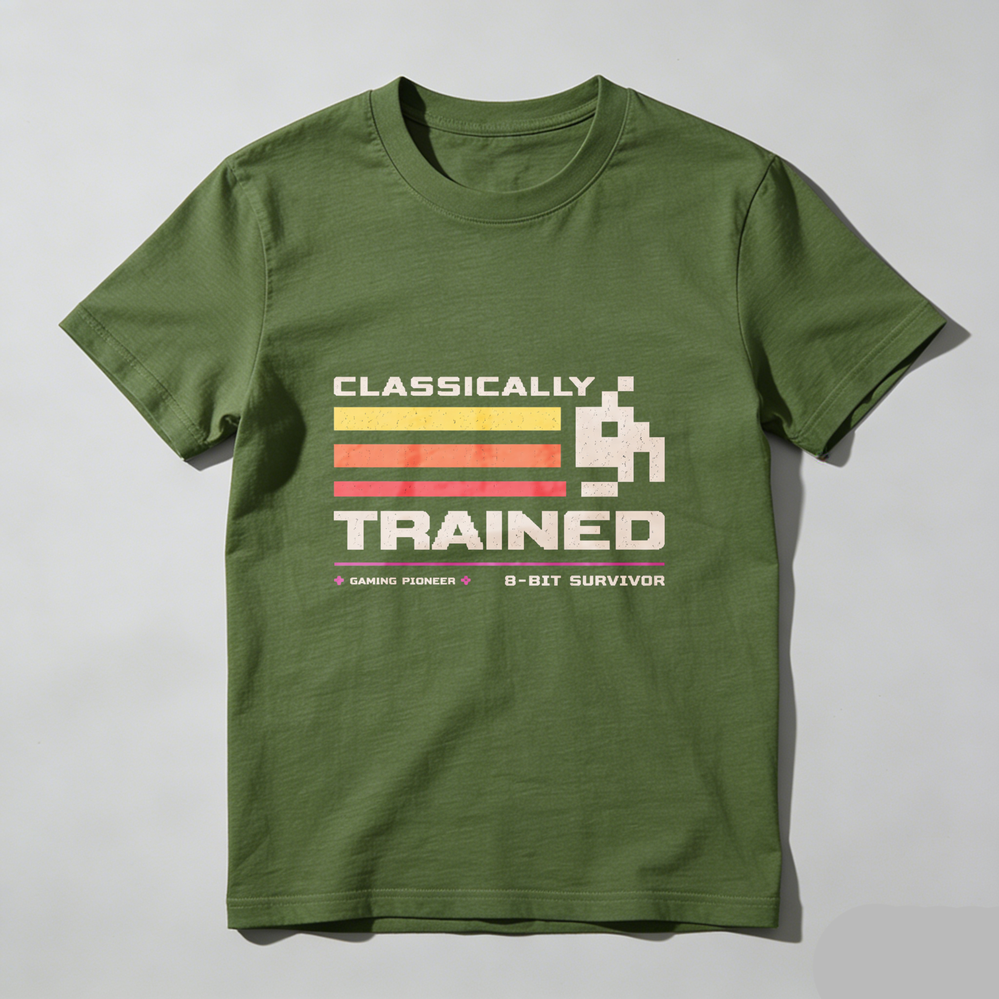 Dorawear™ Classically Trained Gaming Pioneer 8 Bit Survivor Pure Cotton Short Sleeve T Shirt-Dorawear