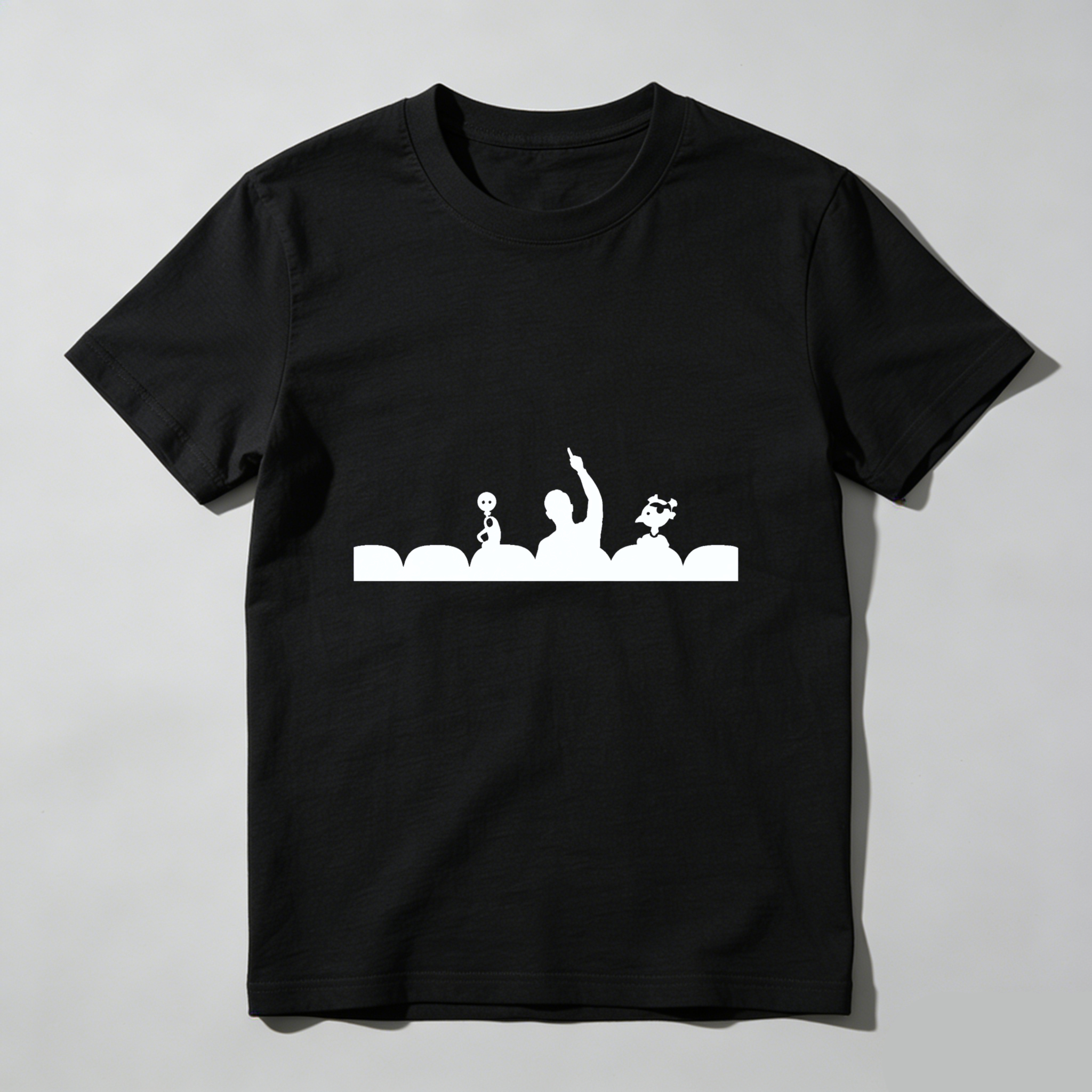 Dorawear™ Dancing Silhouettes White Print Pure Cotton Short Sleeve T Shirt-Dorawear