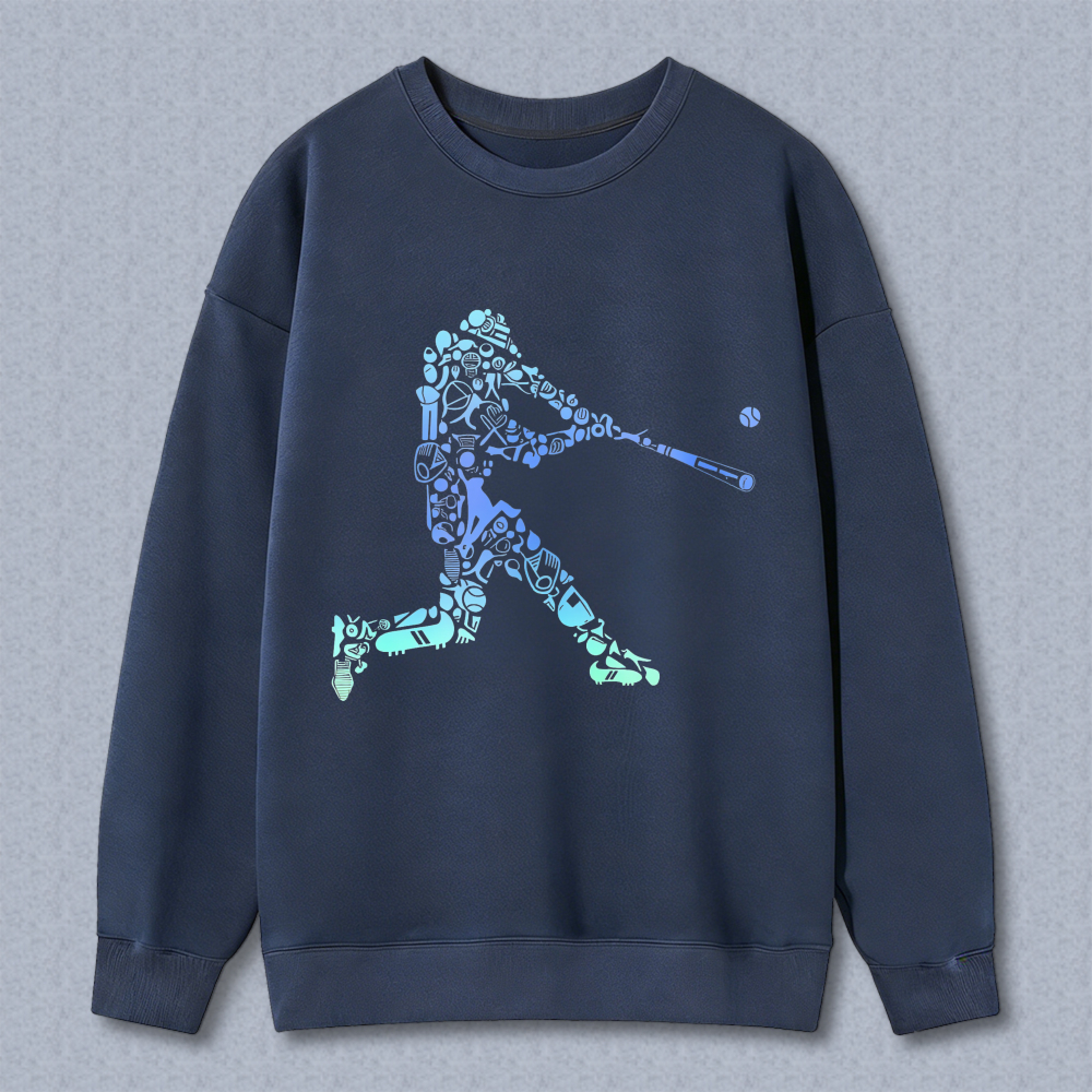 Dorawear™ Baseball Player With Gear Pattern Unisex Classic Sweatshirt