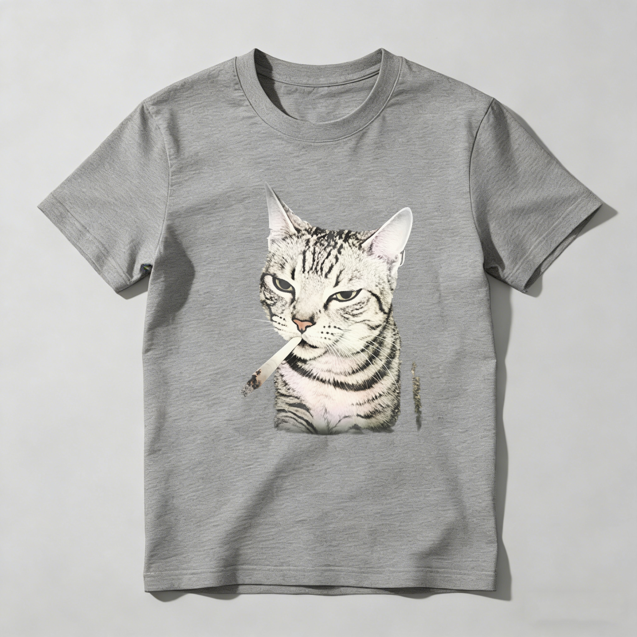 Dorawear™ Cat Smoking Cigarette Graphic Print T Shirt