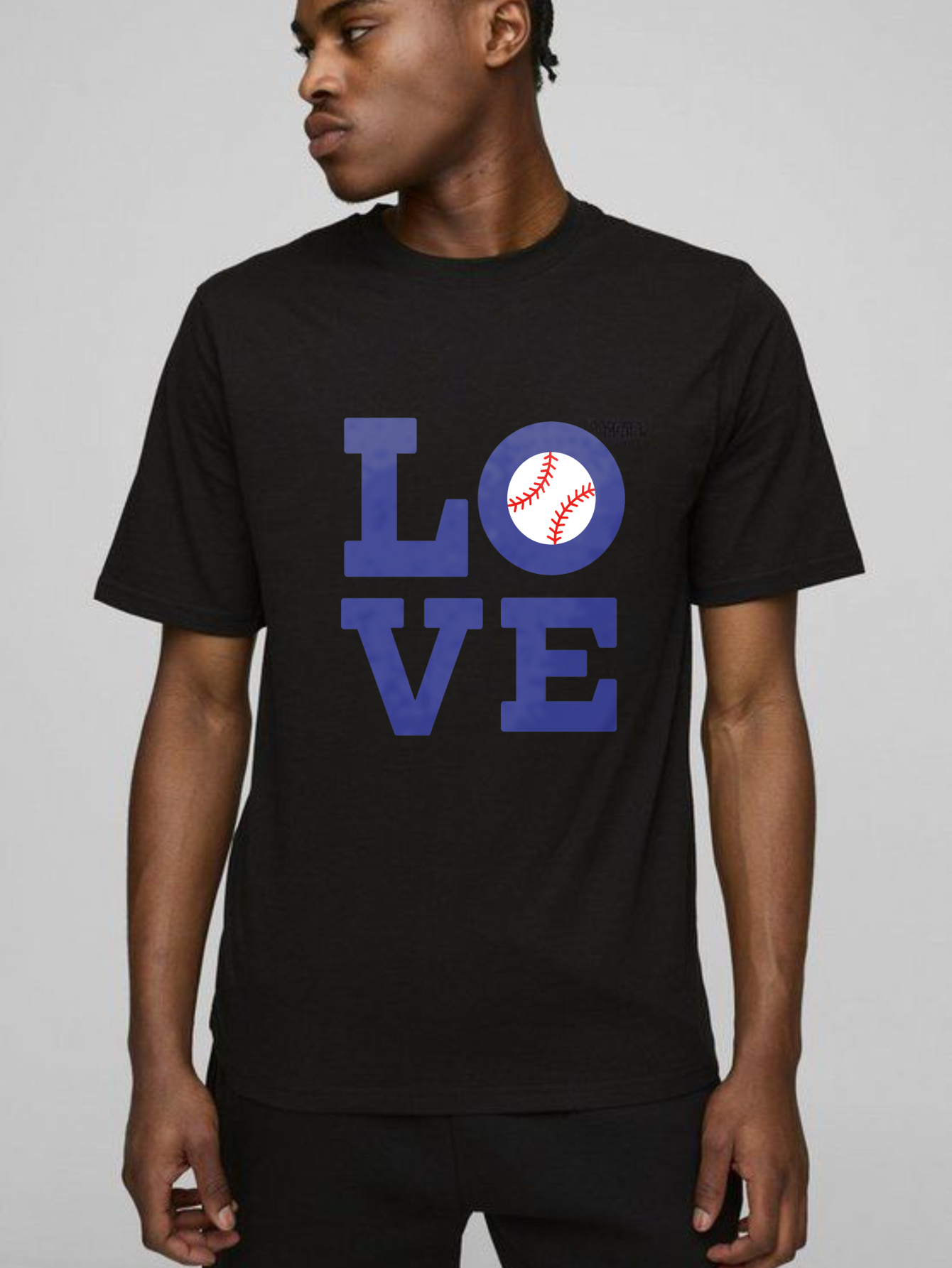 Dorawear™Love Baseball Design On Black Shirt T Shirt