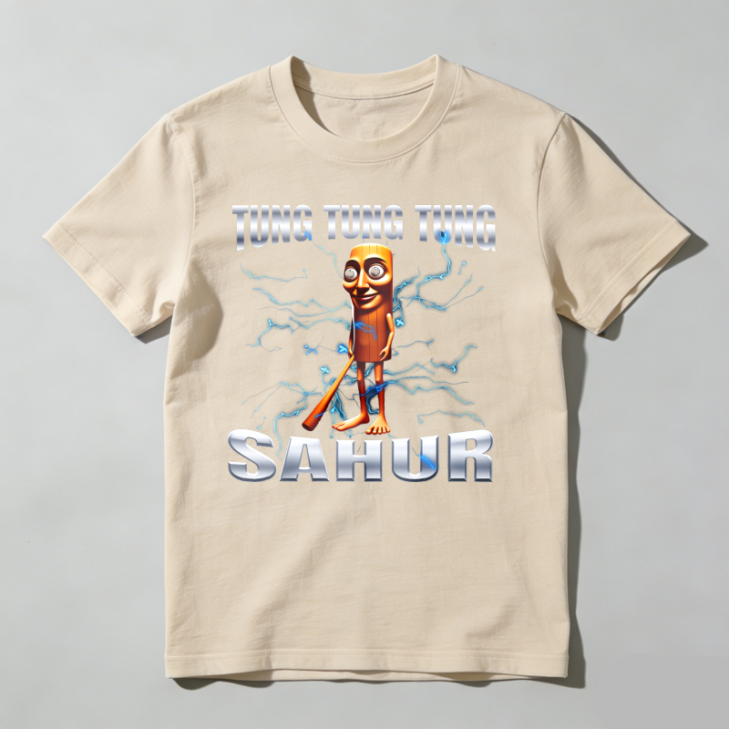 Dorawear™ Unisex Cotton Graphic T Shirt Featuring Tung Tung Tung Sahur Design Comfortable Trendy Casual Tee