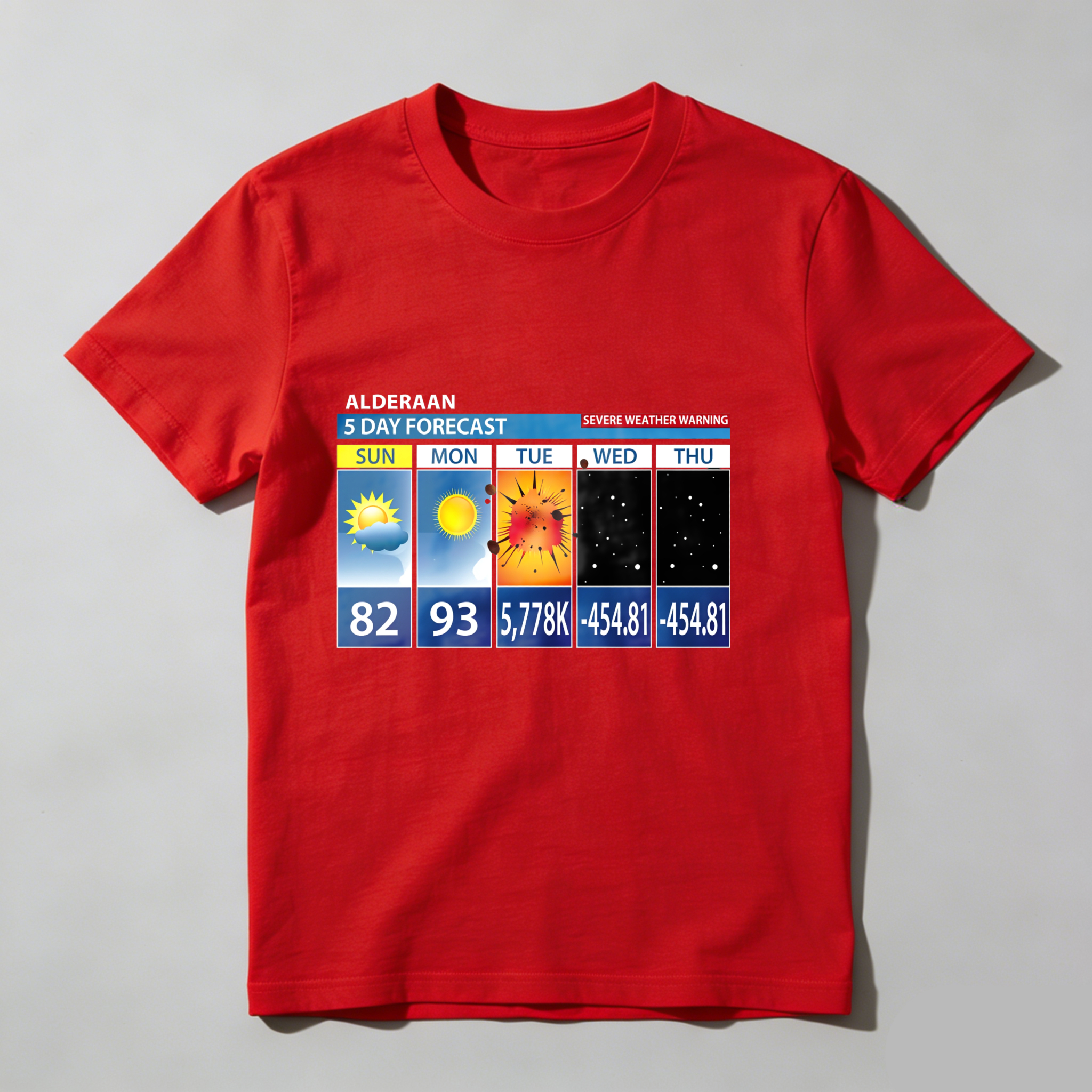 Dorawear™ Alderaan Weather Forecast With Extreme Temperatures T Shirt