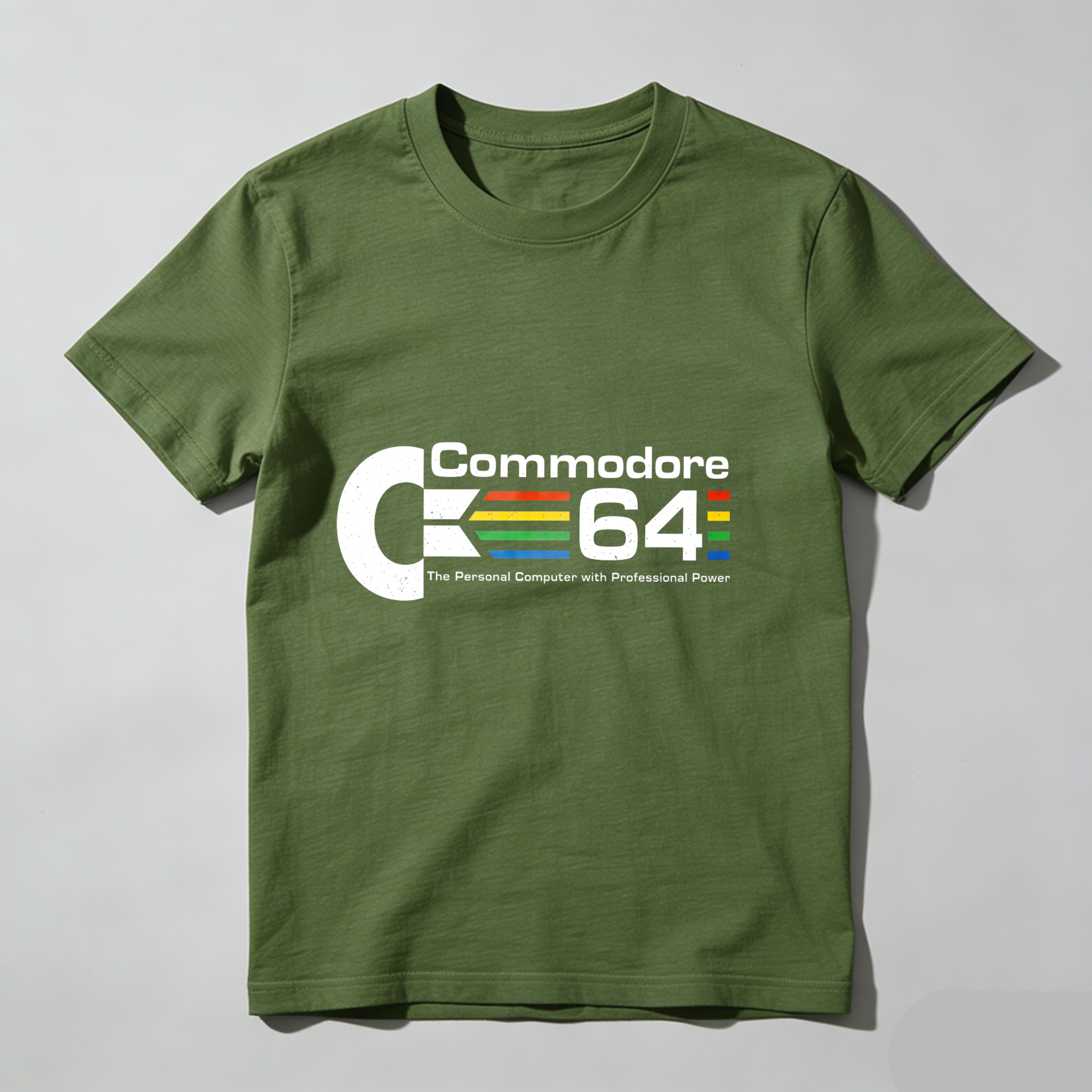 Dorawear™ Commodore C64 Logo With Rainbow Stripes T Shirt