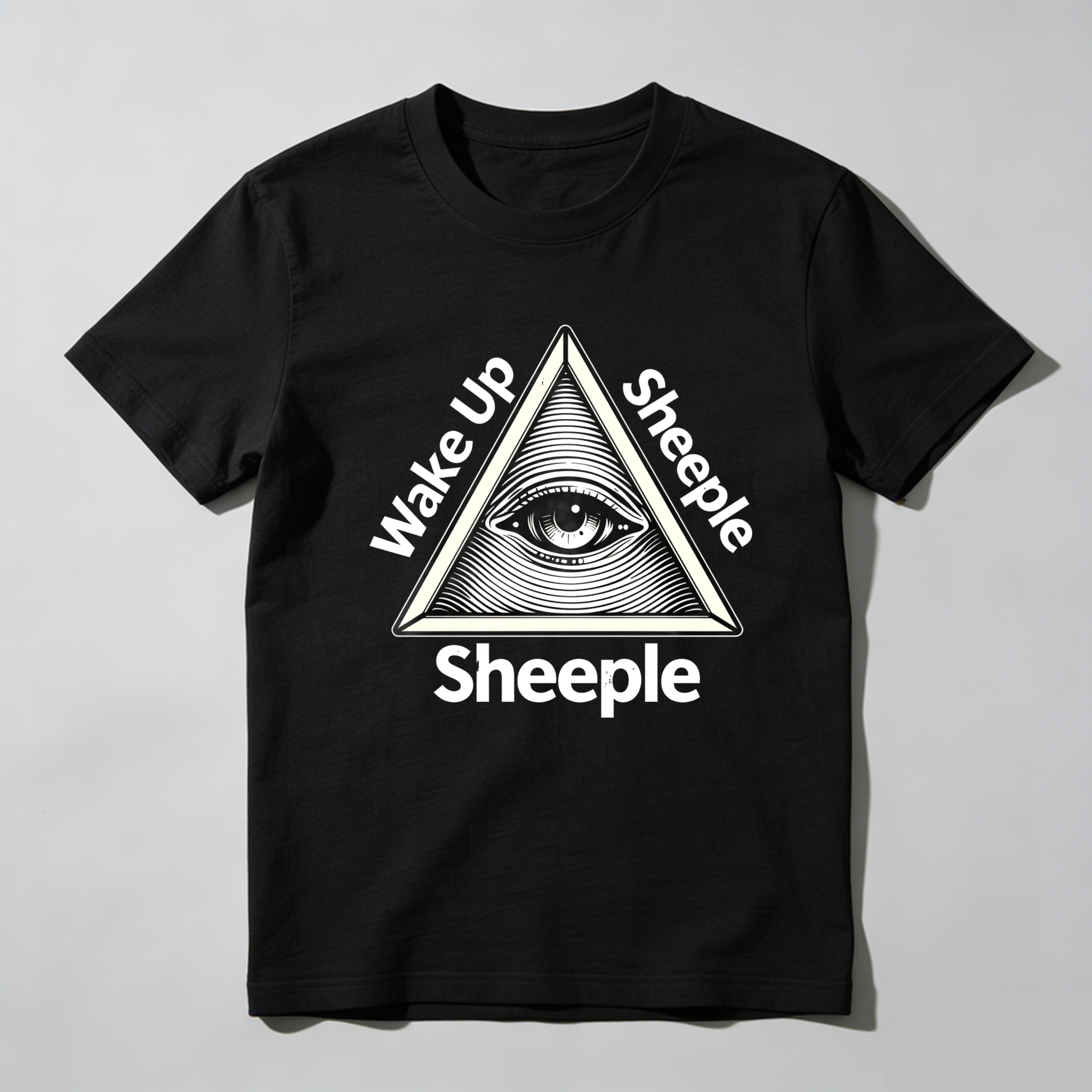 Dorawear™Wake Up Sheeple Eye Pyramid Design  T Shirt