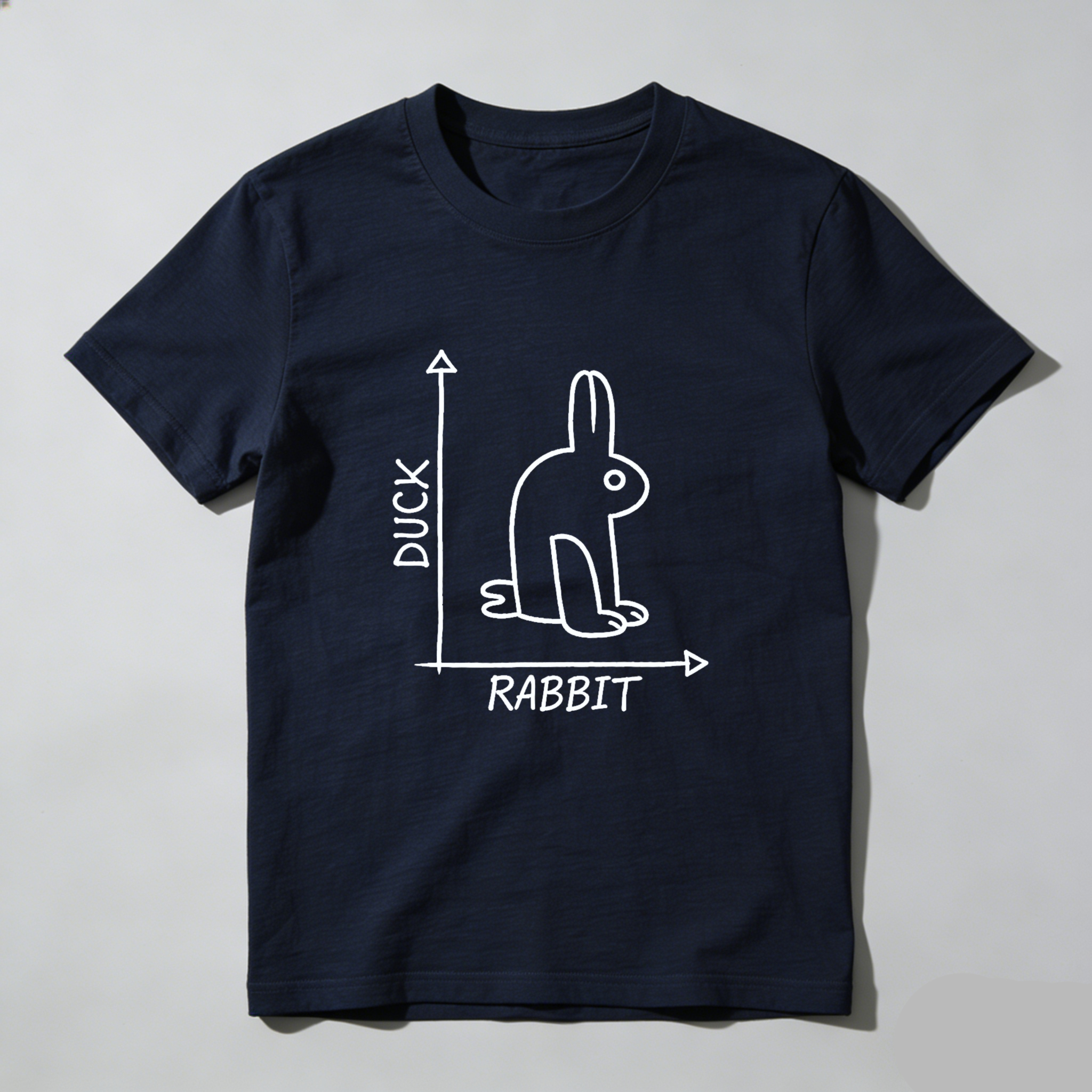 Dorawear™ Duck Rabbit Optical Illusion Pure Cotton Short Sleeve T-Shirt-Dorawear