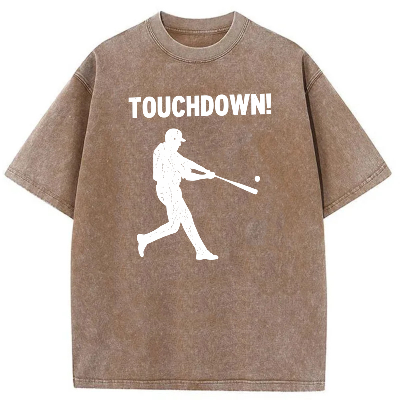 Dorawear™  Touchdown Baseball Player Silhouette Washed Cotton T-Shirt