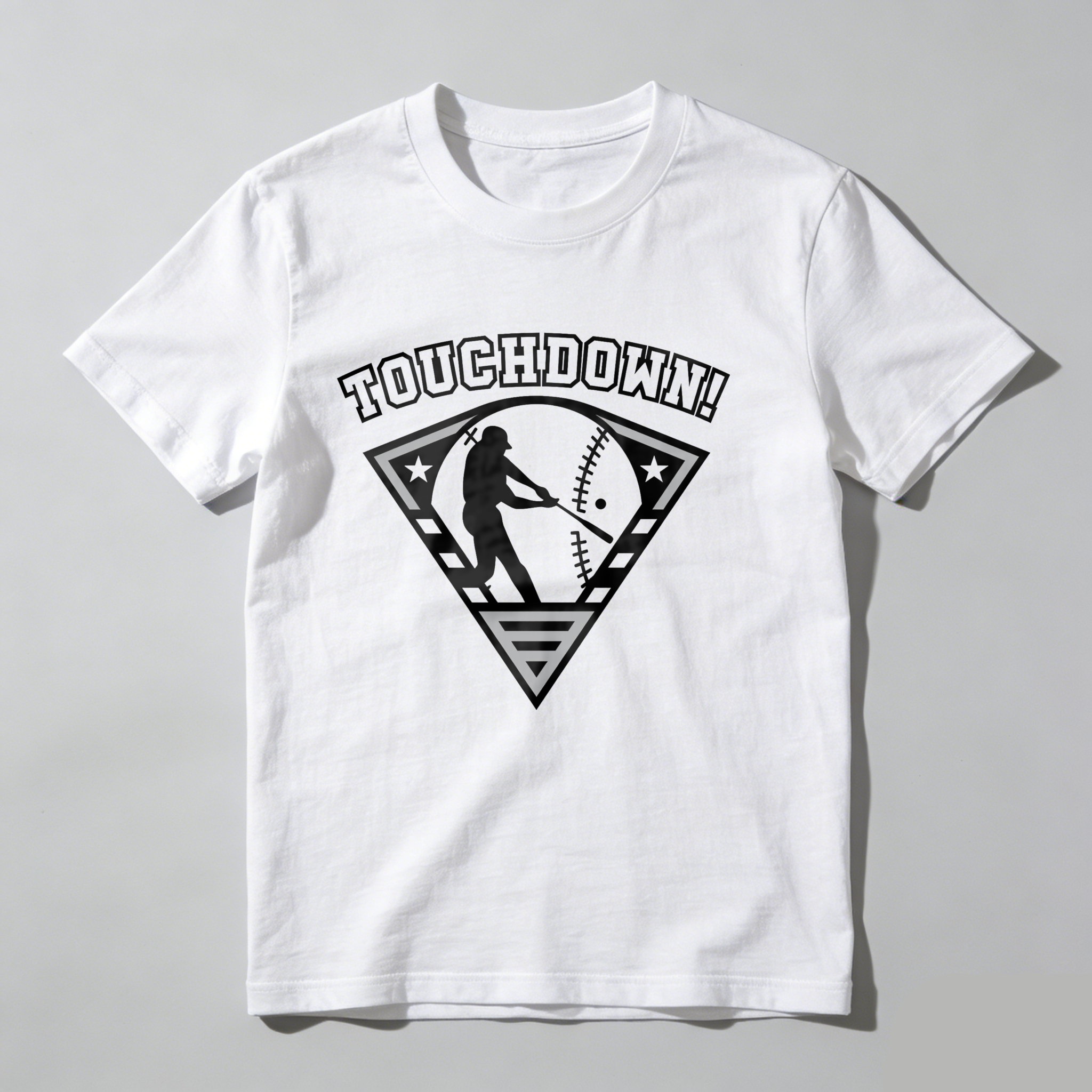 Dorawear™ Touchdown Baseball Player Bat Ball Stars Triangle  T Shirt