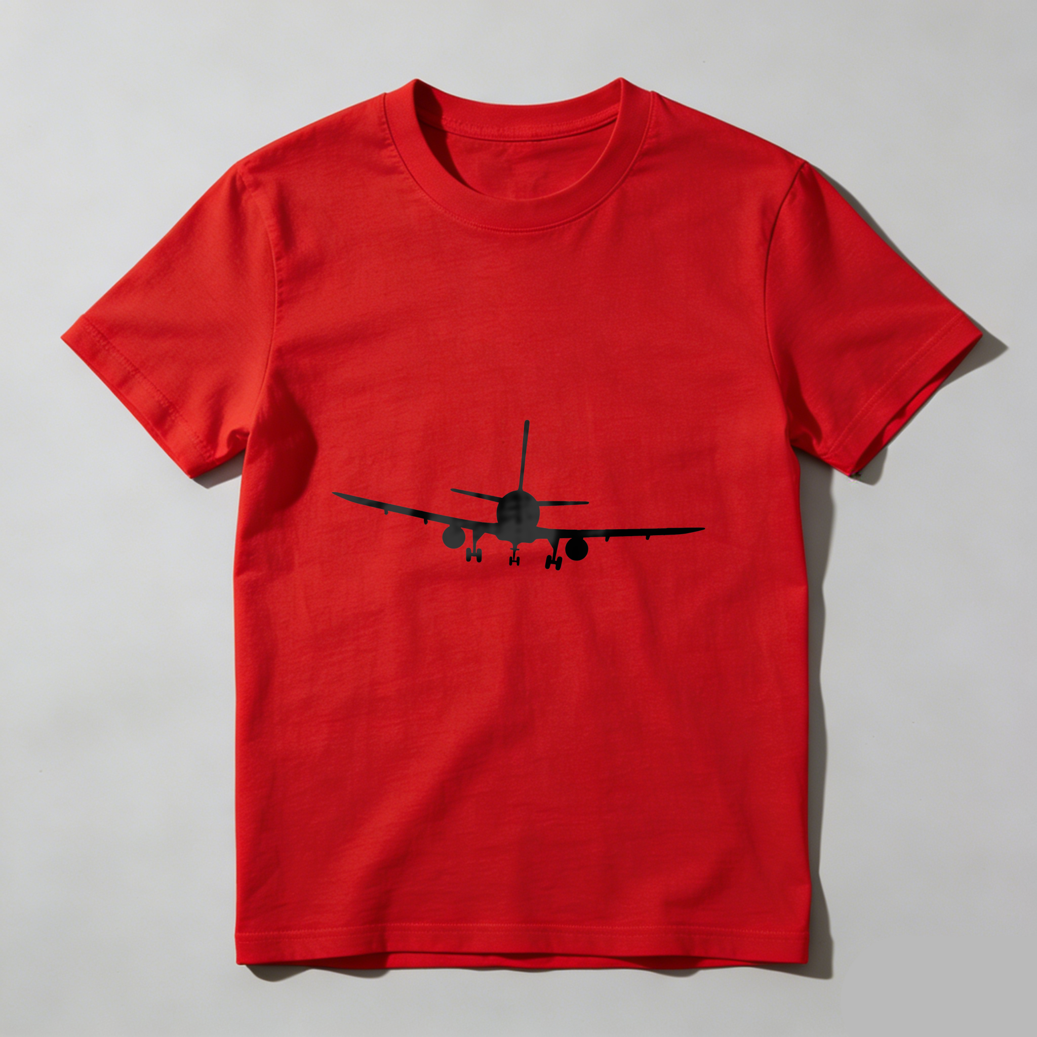 Dorawear™  White Airplane Front View Print T Shirt
