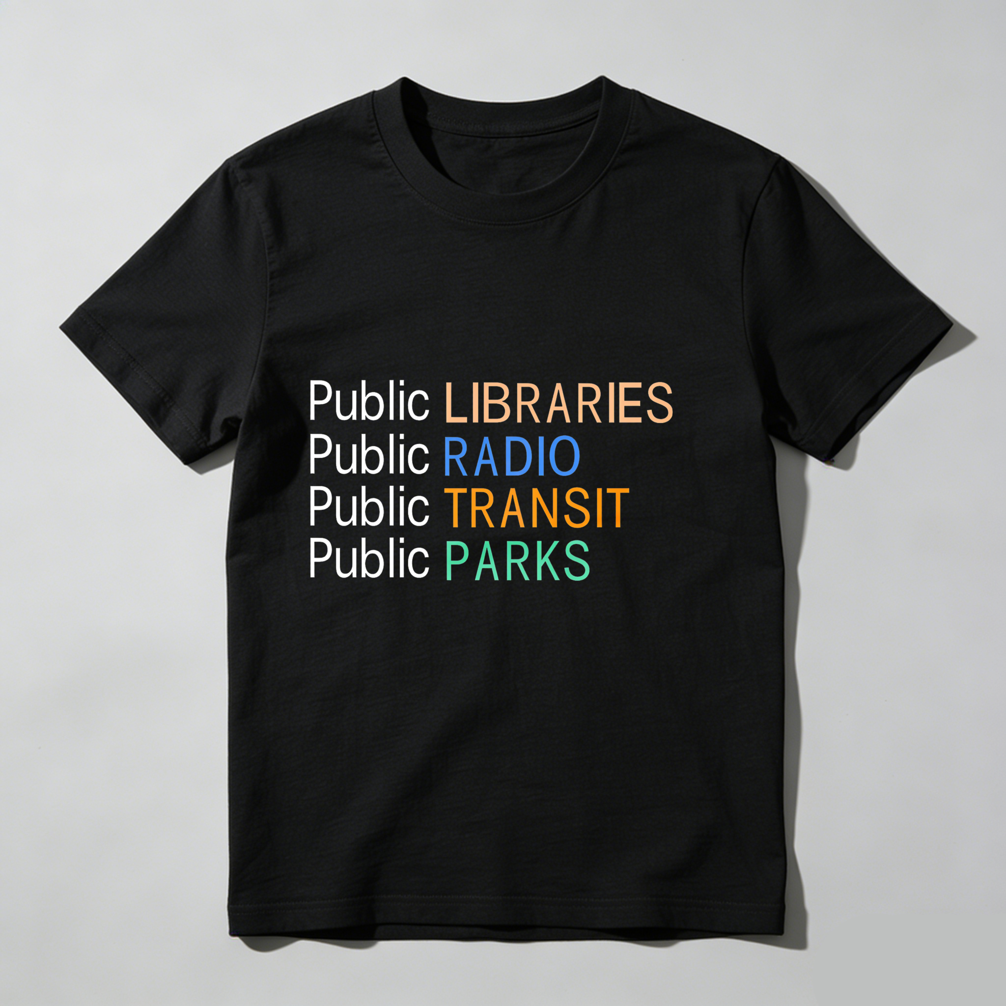 Dorawear™ Public Libraries Public Radio Public Transit Public Parks T Shirt