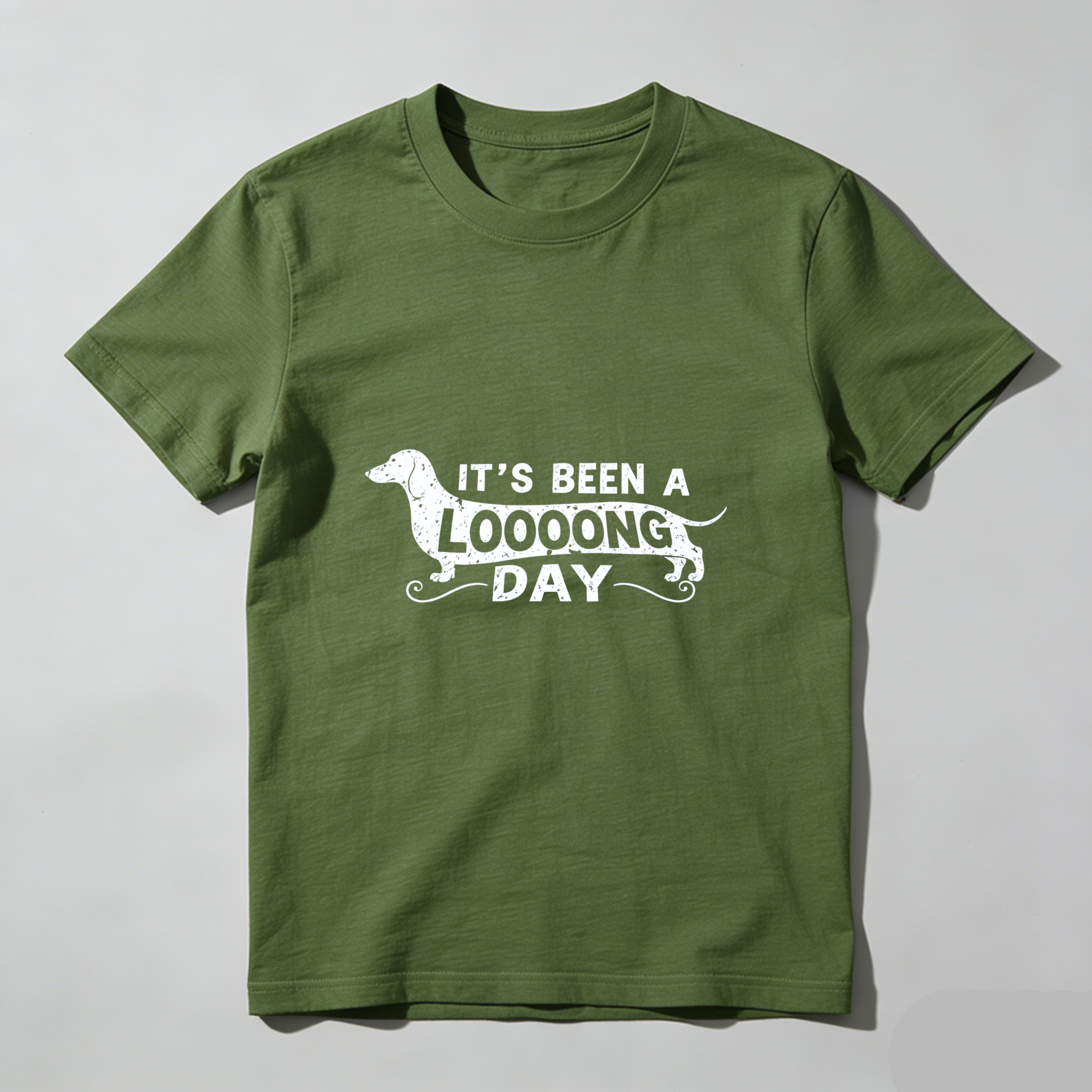 Dorawear™ Its Been A Looong Day Dachshund Pure Cotton Short Sleeve T Shirt-Dorawear