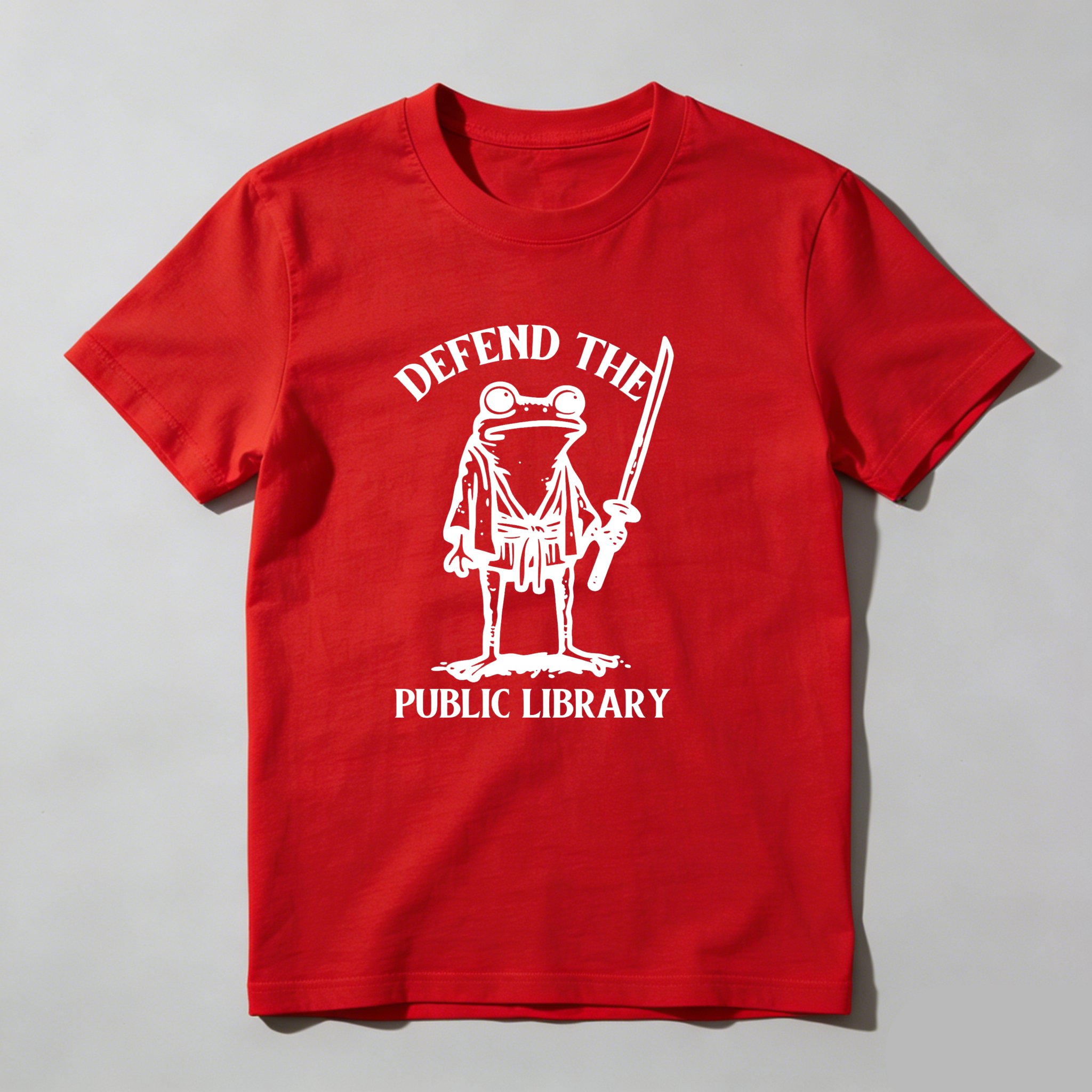 Dorawear™ Defend The Public Library Frog Samurai T Shirt