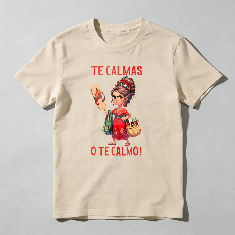 Dorawear™ Funny Mexican Spanish Mom “Calm Or I Will Calm You” Women’s Summer Graphic T-Shirt
