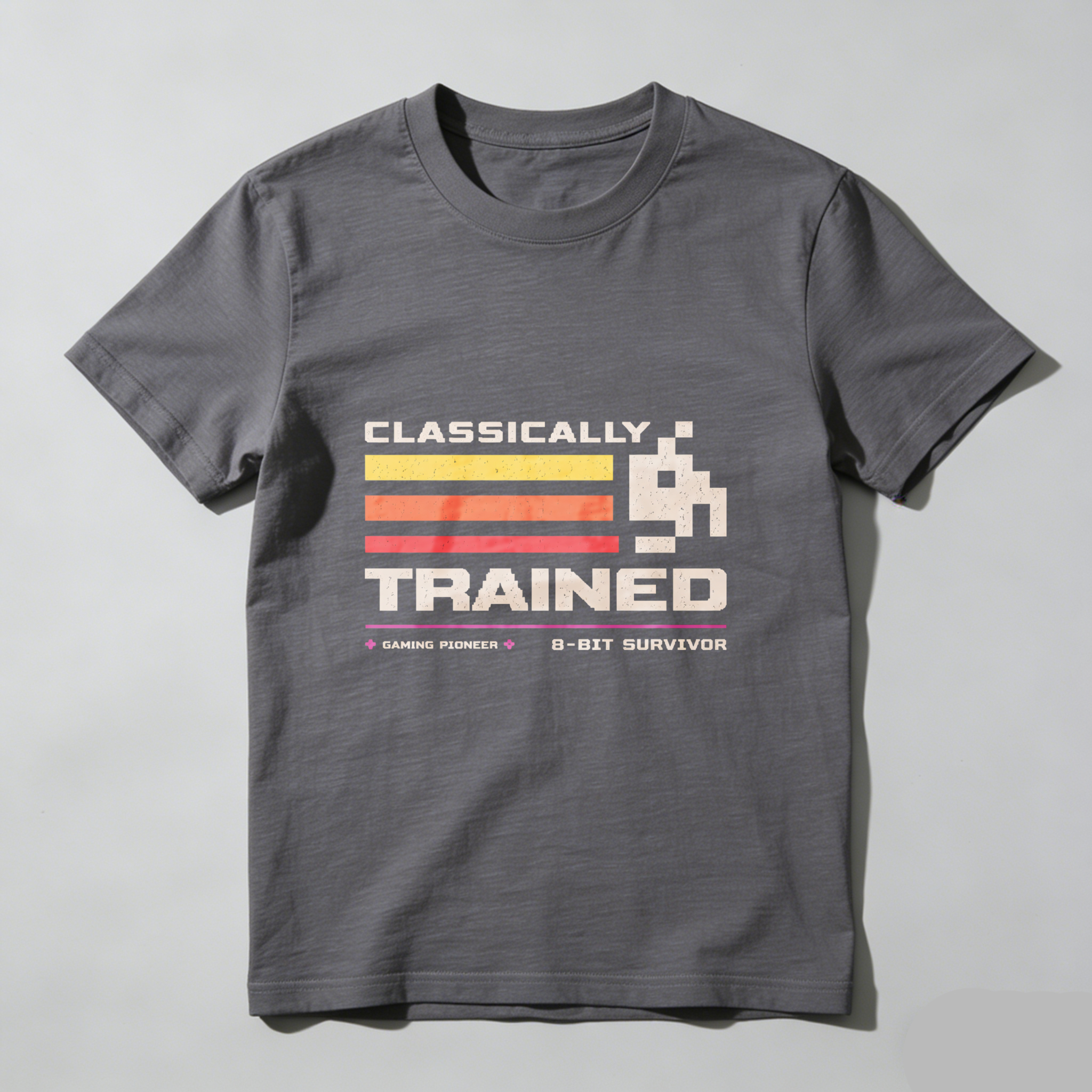 Dorawear™ Classically Trained Gaming Pioneer 8 Bit Survivor Pure Cotton Short Sleeve T Shirt-Dorawear