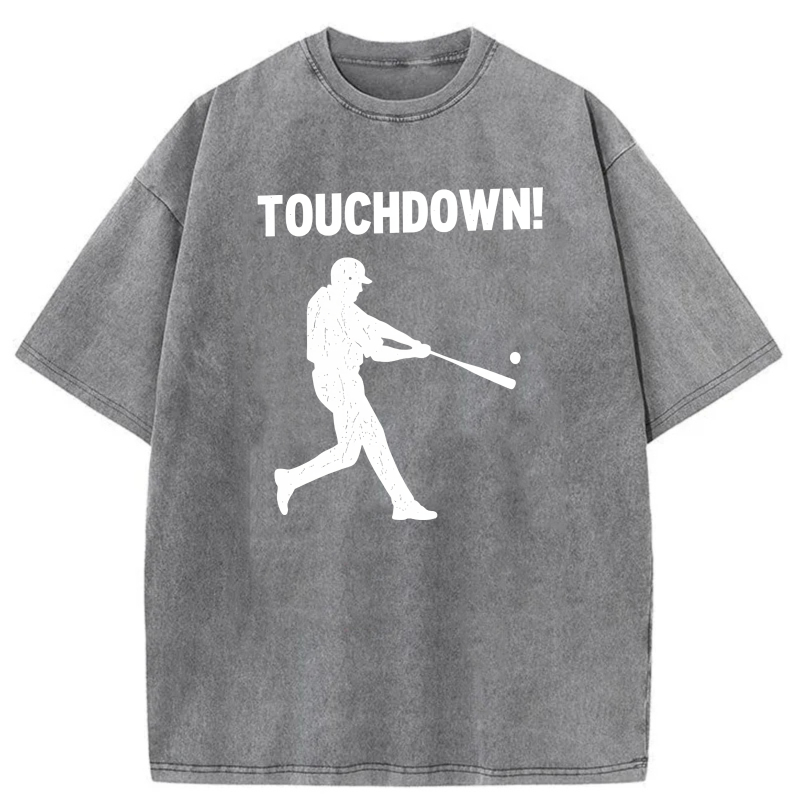 Dorawear™  Touchdown Baseball Player Silhouette Washed Cotton T-Shirt