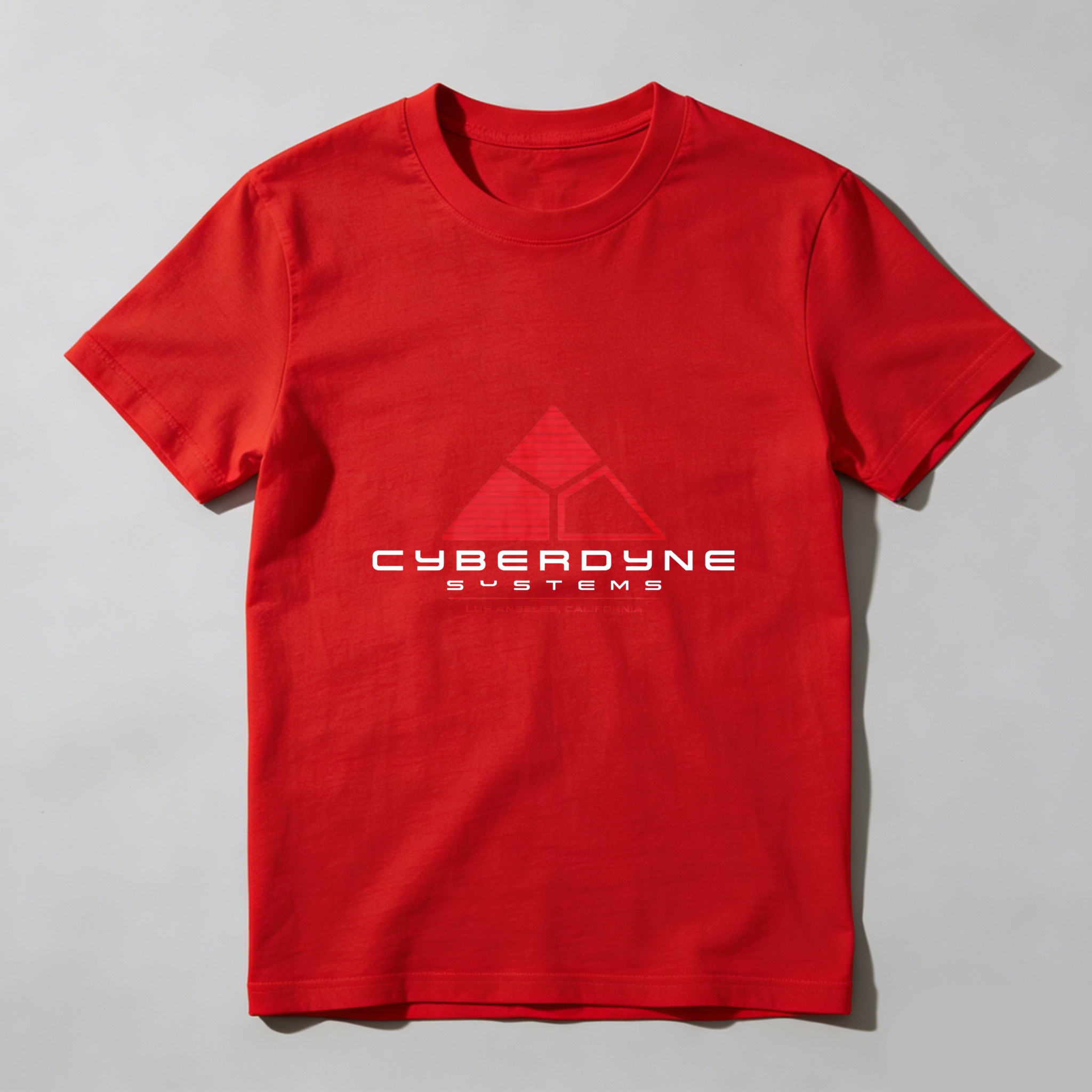 Dorawear™ Cyberdyne Systems Logo Red Black Pure Cotton Short Sleeve T-Shirt-Dorawear