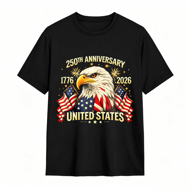 Dorawear™ American Eagle With Flags And 250th Anniversary Text United States 1776 2026 Unisex Classic T-shirt