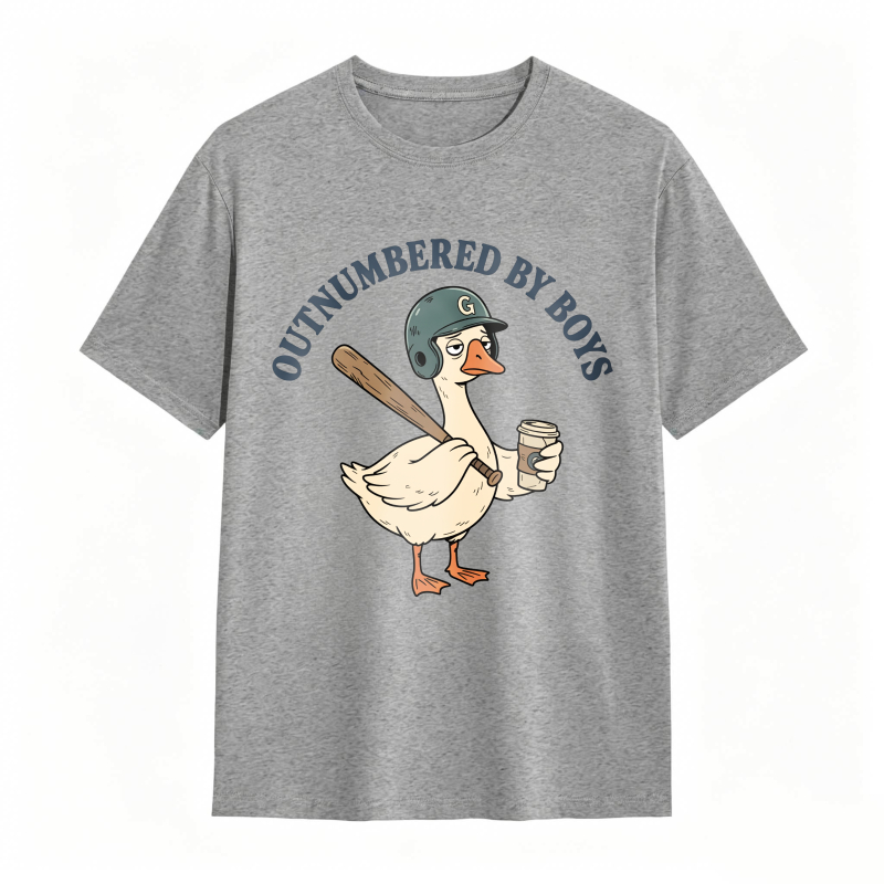 Dorawear™Duck Holding Baseball Bat And Coffee Cup Outnumbered By Boys Unisex Classic T-shirt